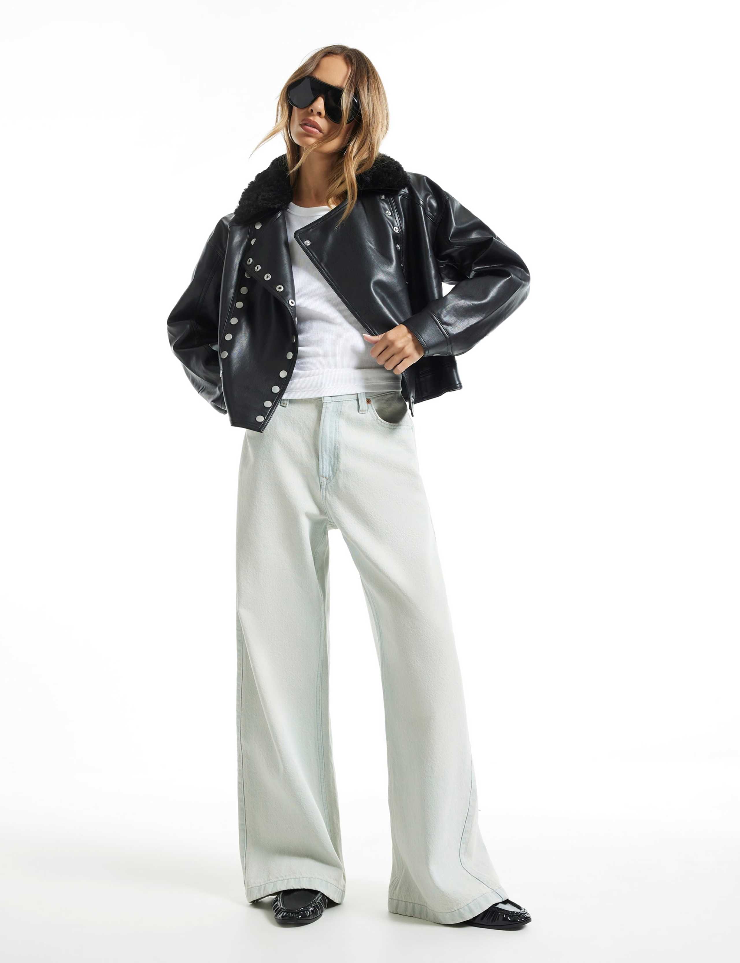 Oversized Ovoid Sleeve Drummer Biker Jacket 2 of 6
