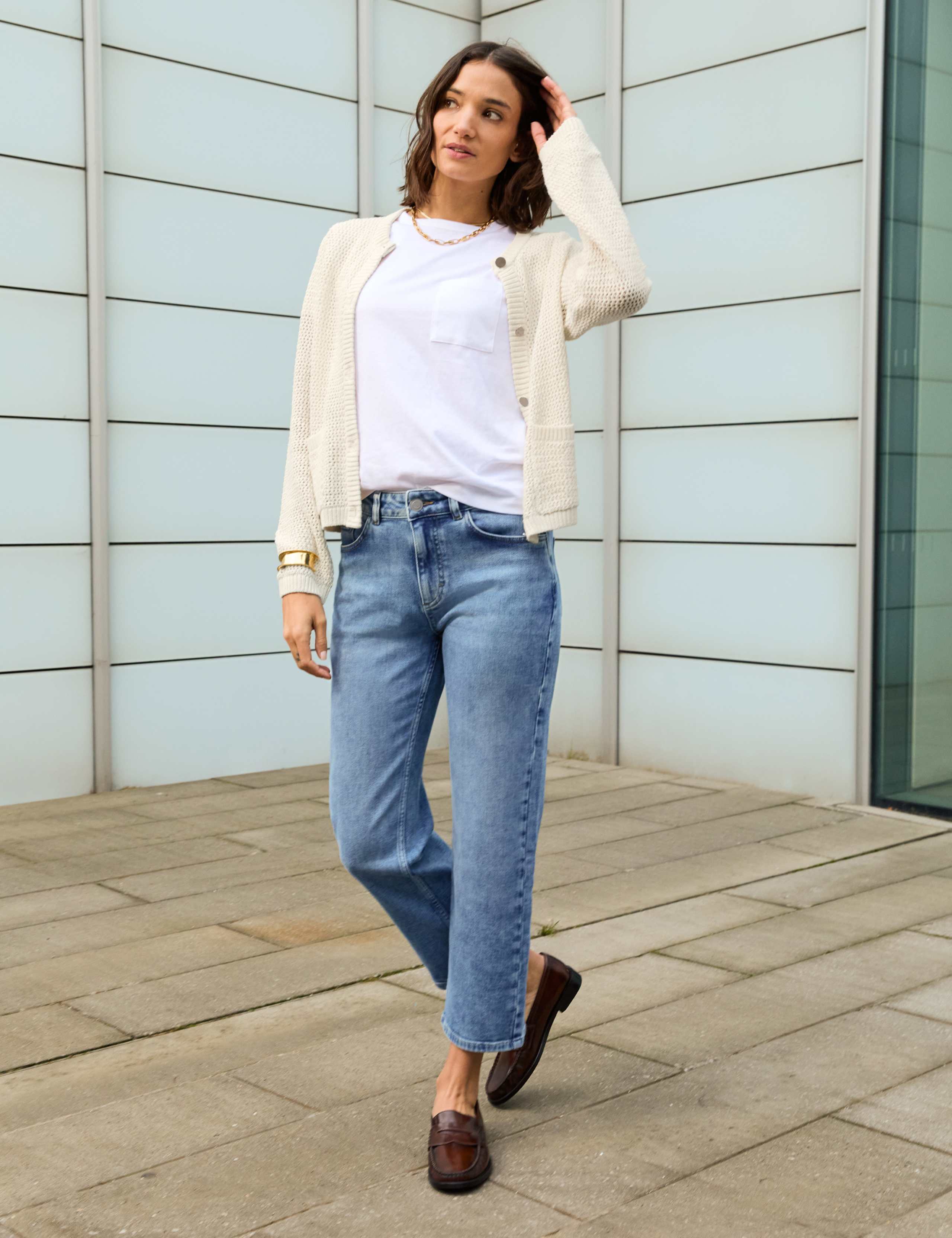 Cotton Rich Textured Cropped Cardigan 4 of 4