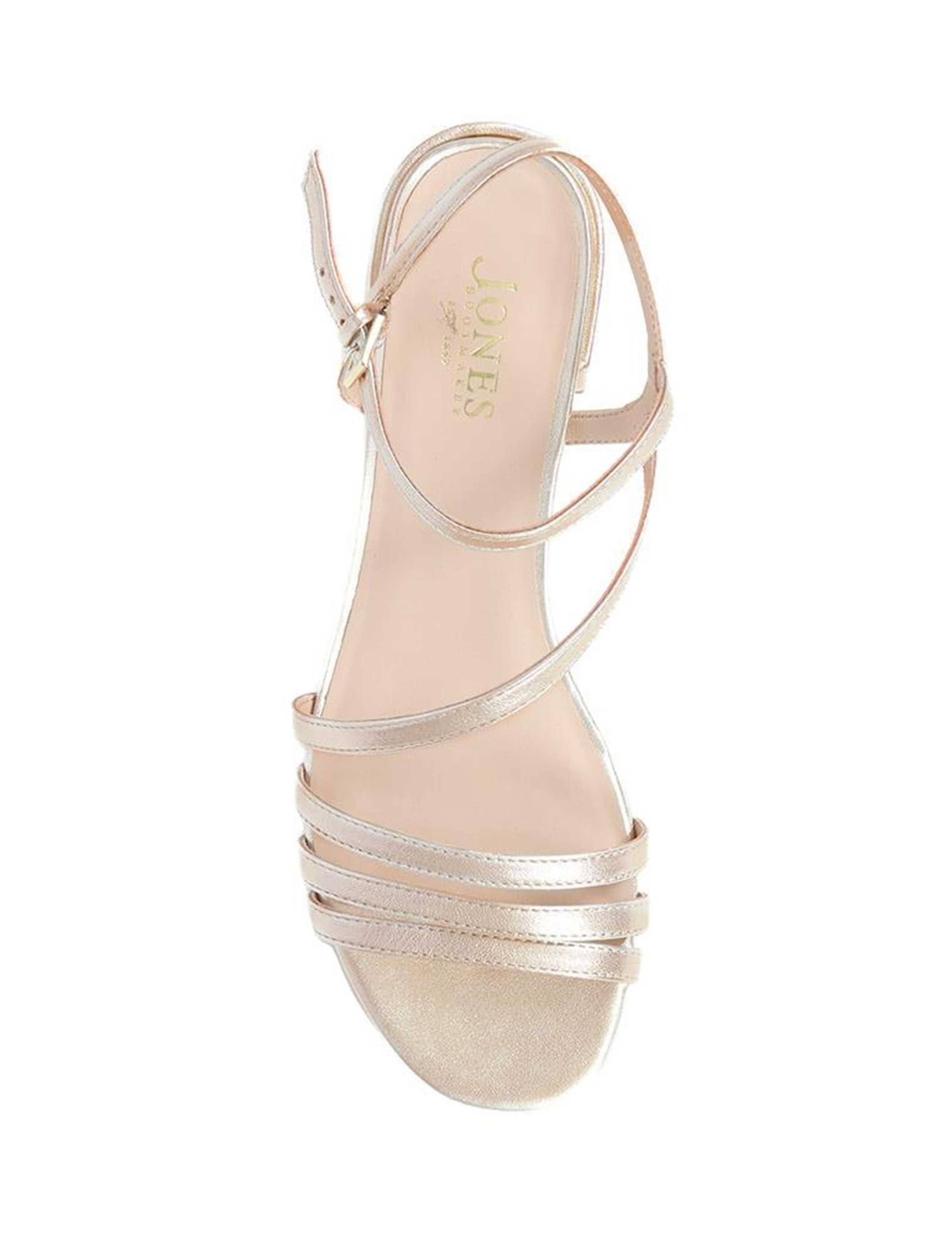 Leather Metallic Strappy Block Heel Sandals 3 of 5