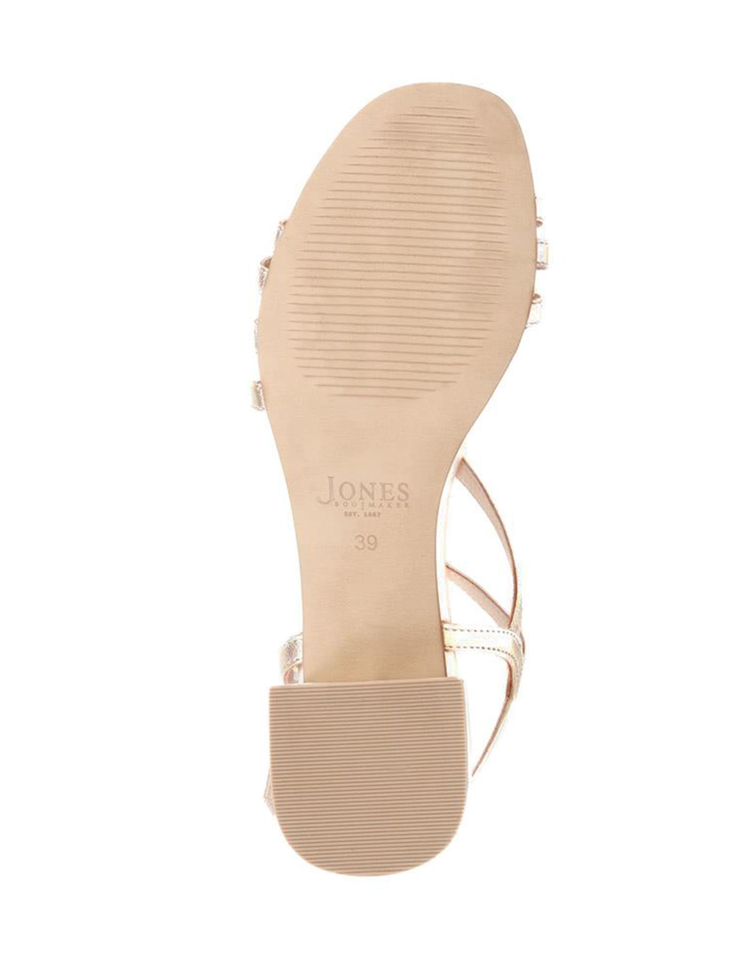 Leather Metallic Strappy Block Heel Sandals 5 of 5