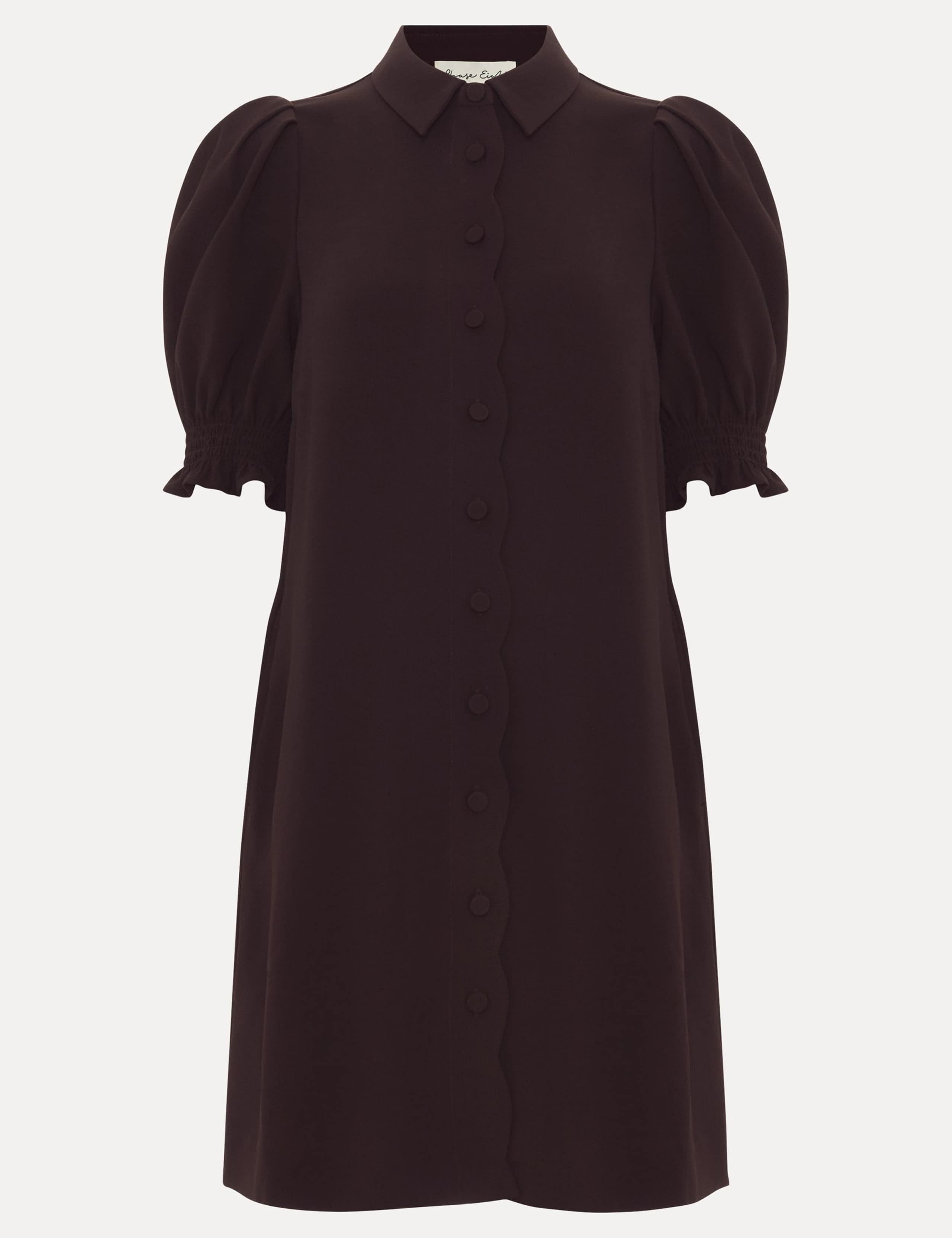 Puff Sleeve Mini Shirt Dress 2 of 6