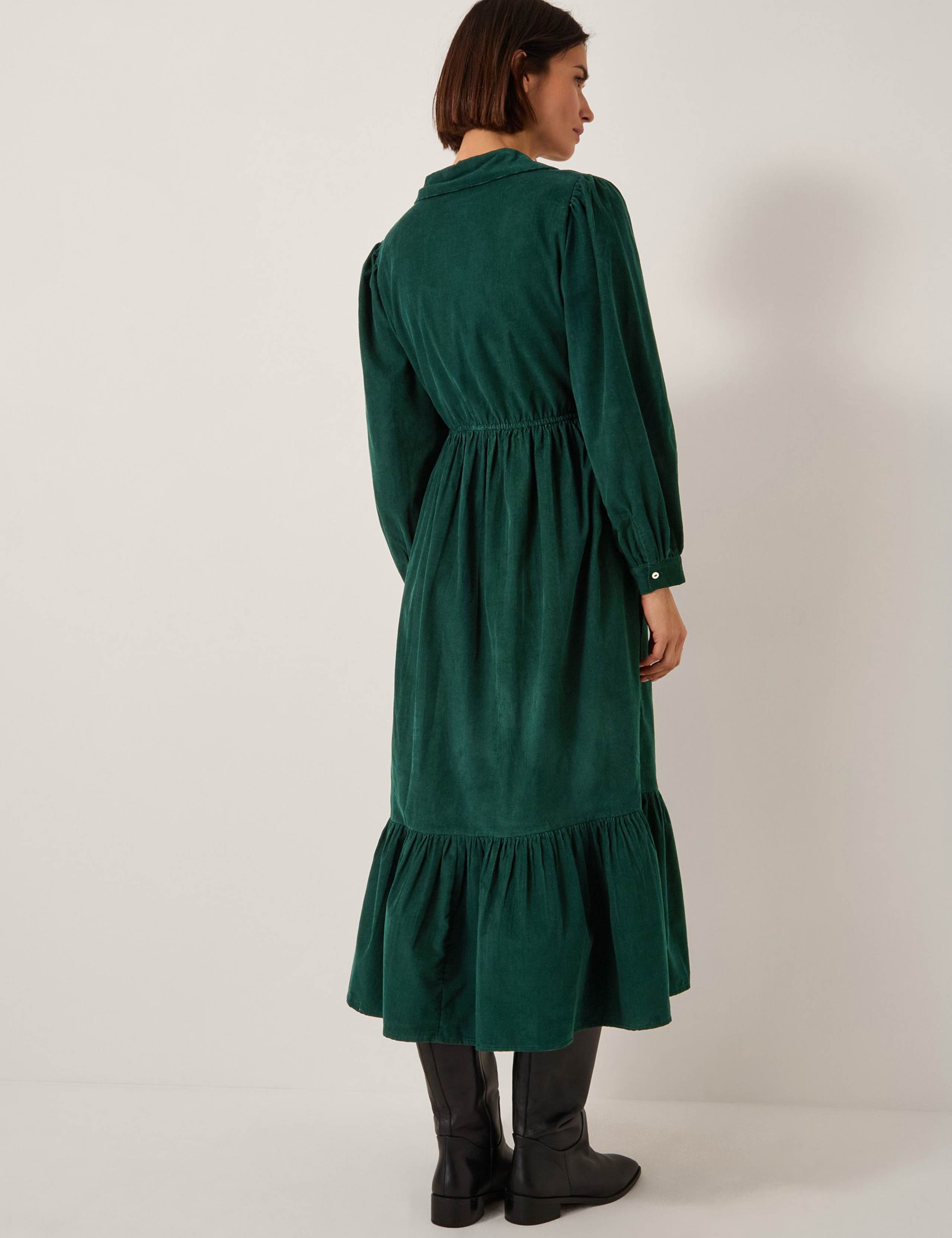 Pure Cotton Collared Midi Shirt Dress 3 of 4