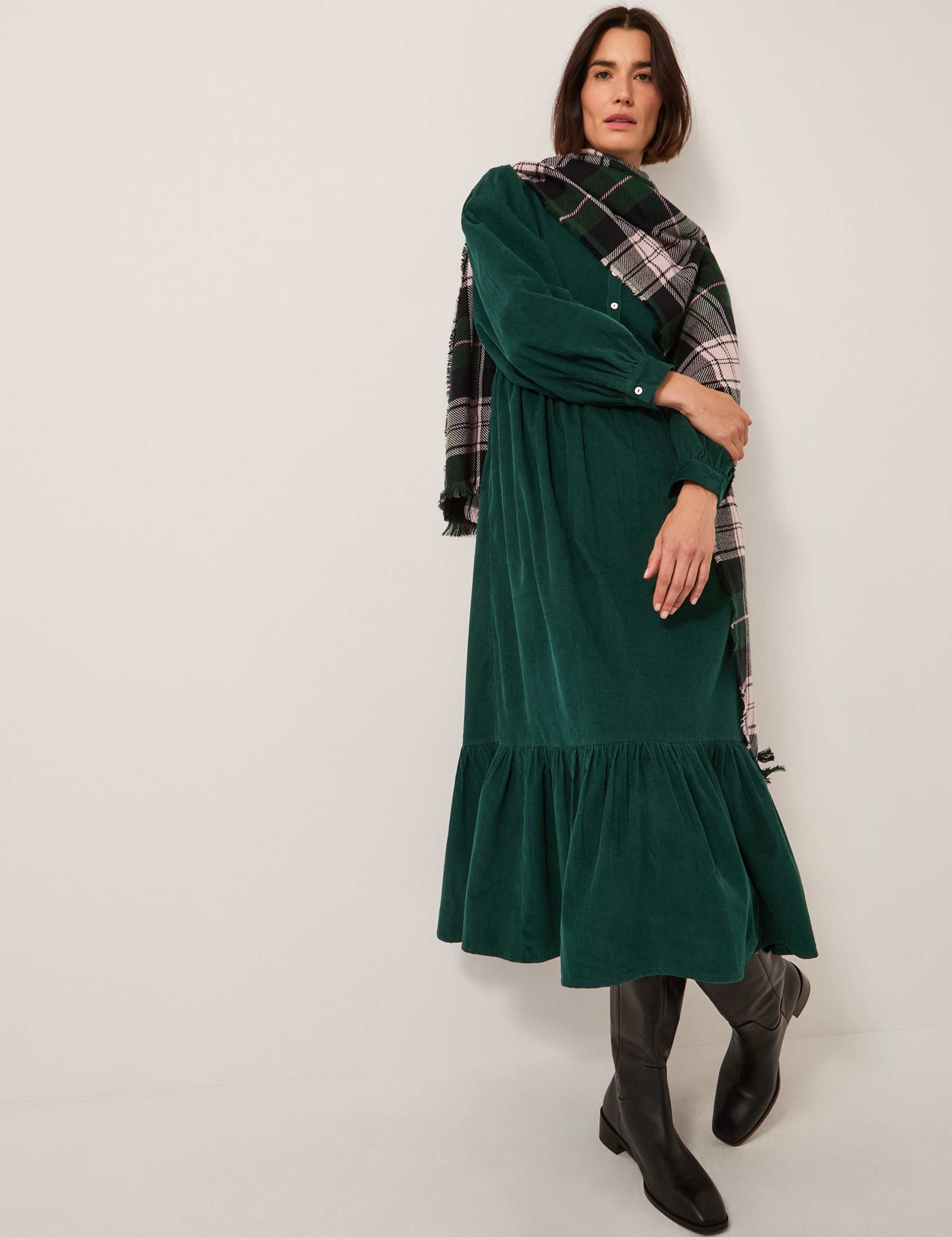 Pure Cotton Collared Midi Shirt Dress 4 of 4