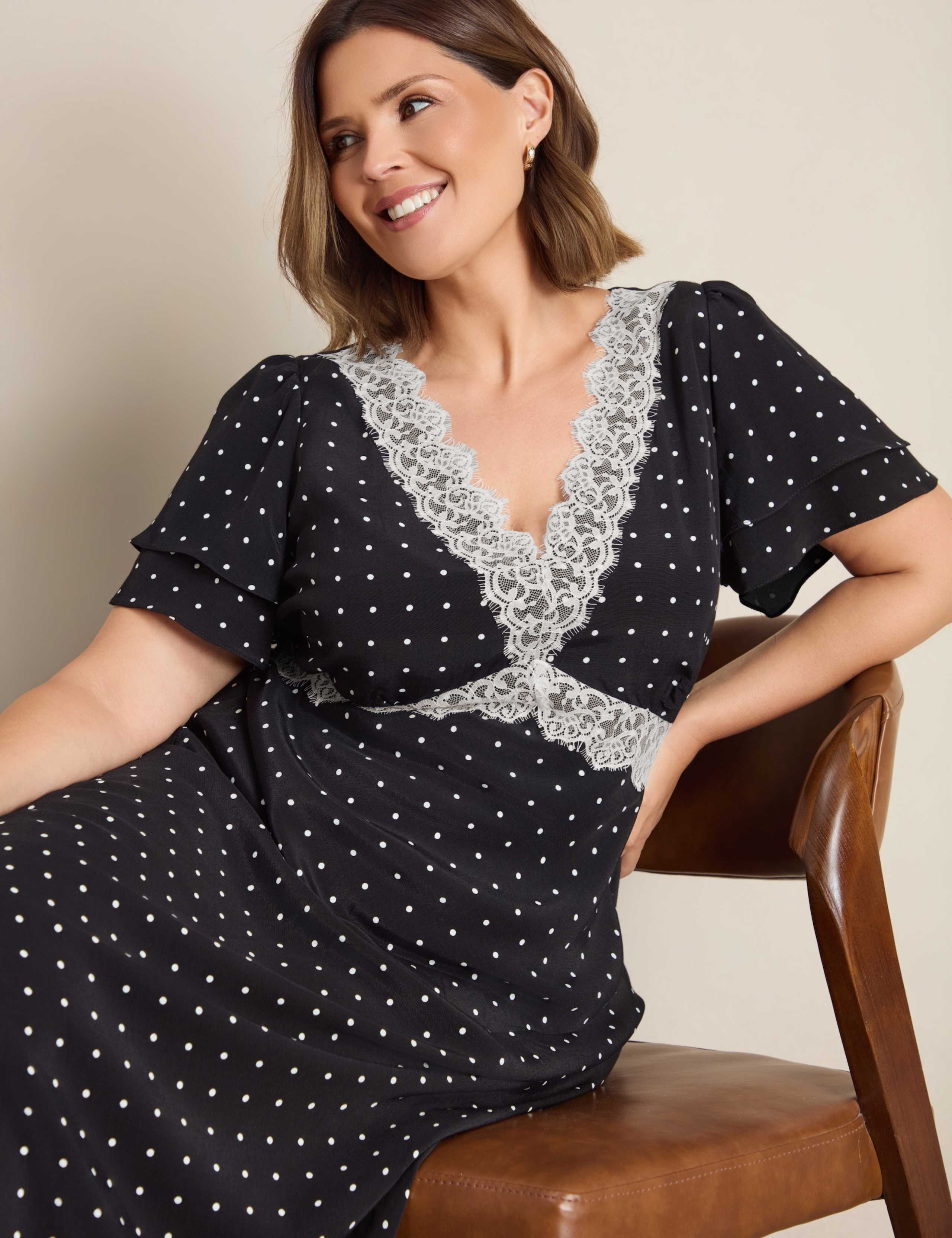 Polka Dot V-Neck Maxi Swing Dress 5 of 5