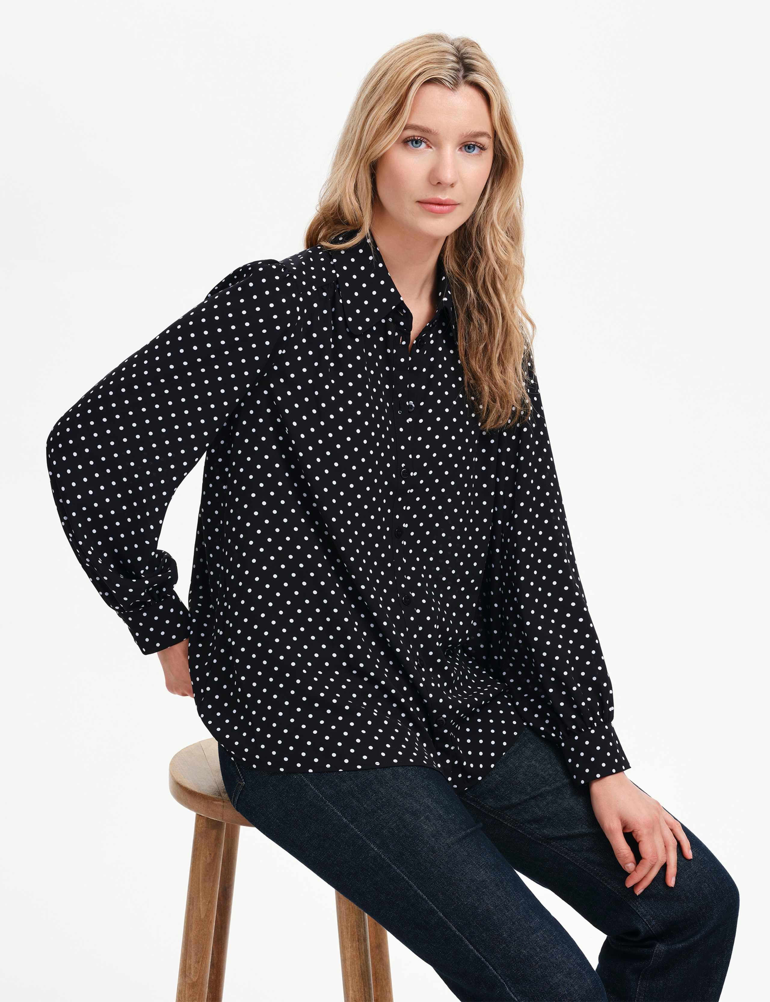 Polka Dot Collared Blouse 2 of 7