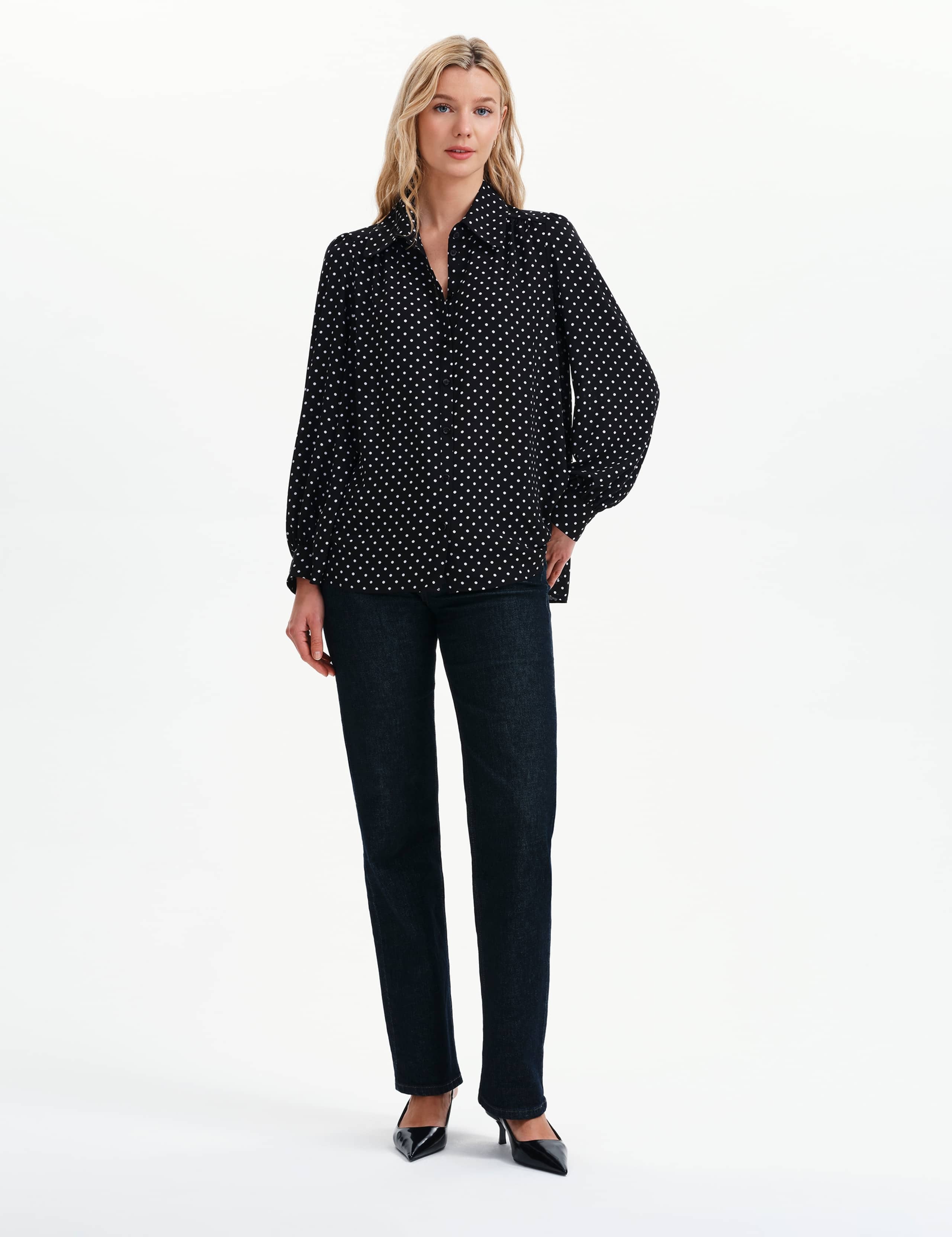 Polka Dot Collared Blouse 3 of 7
