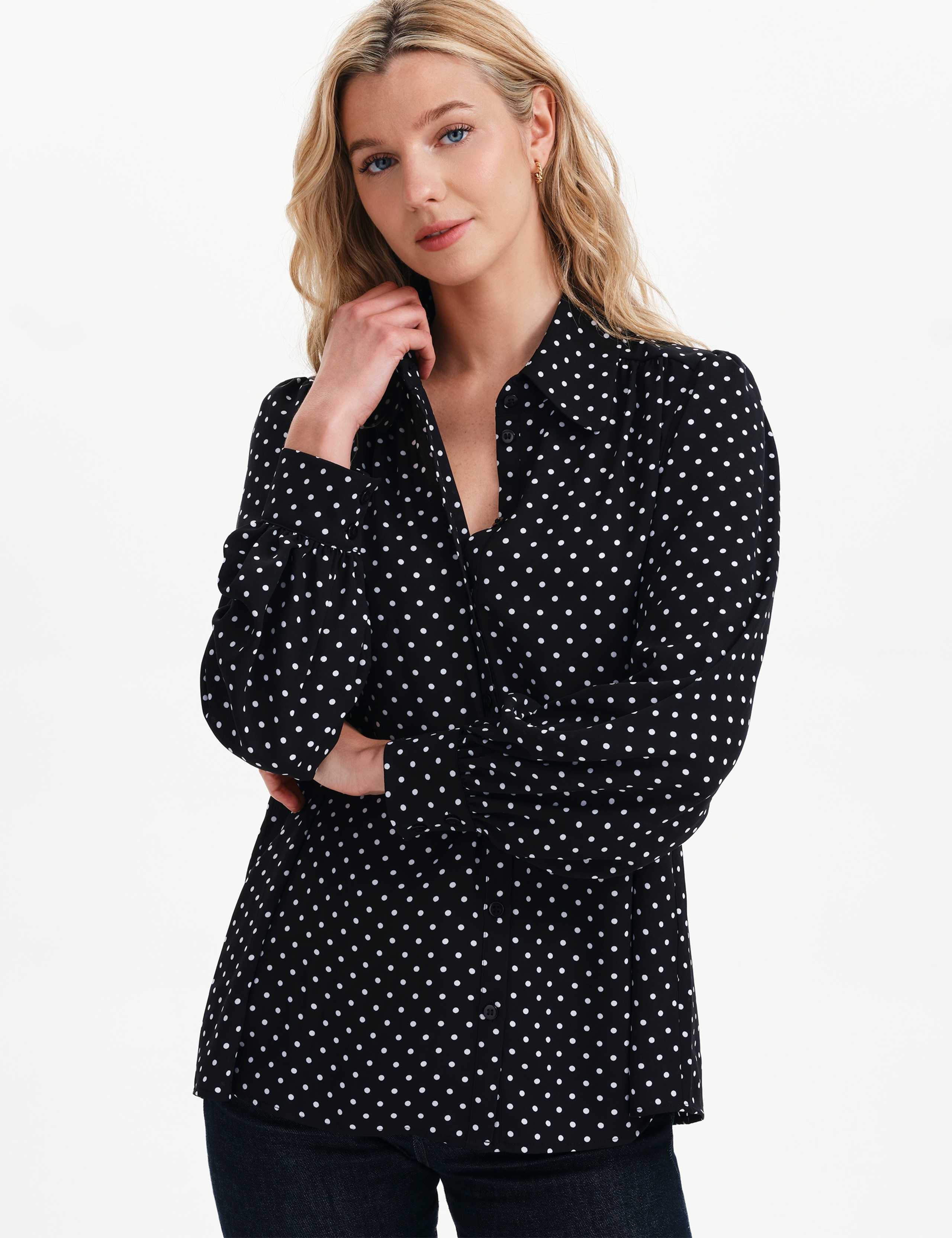 Polka Dot Collared Blouse 4 of 7