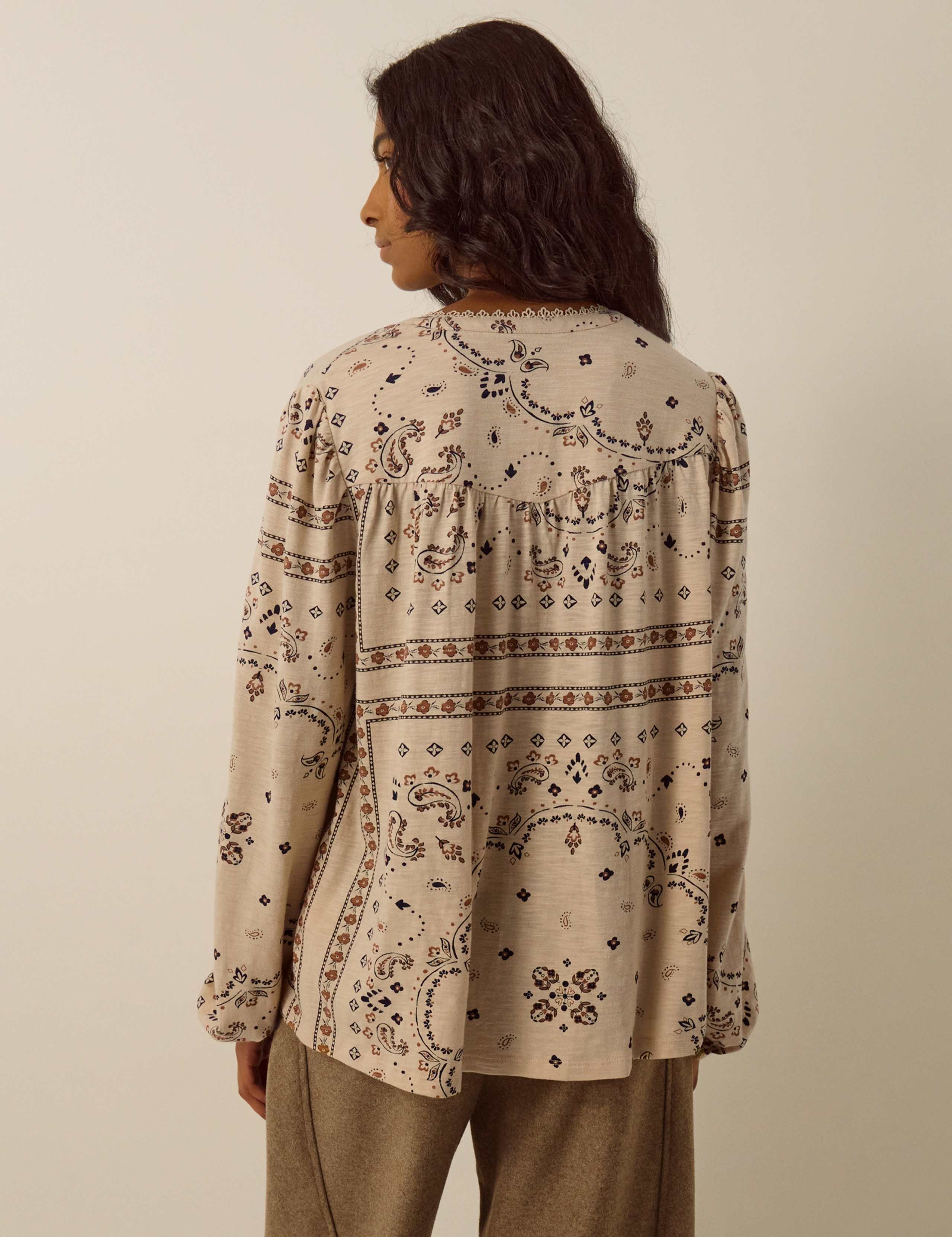 Cotton Rich Printed Crew Neck Shirt 3 of 4