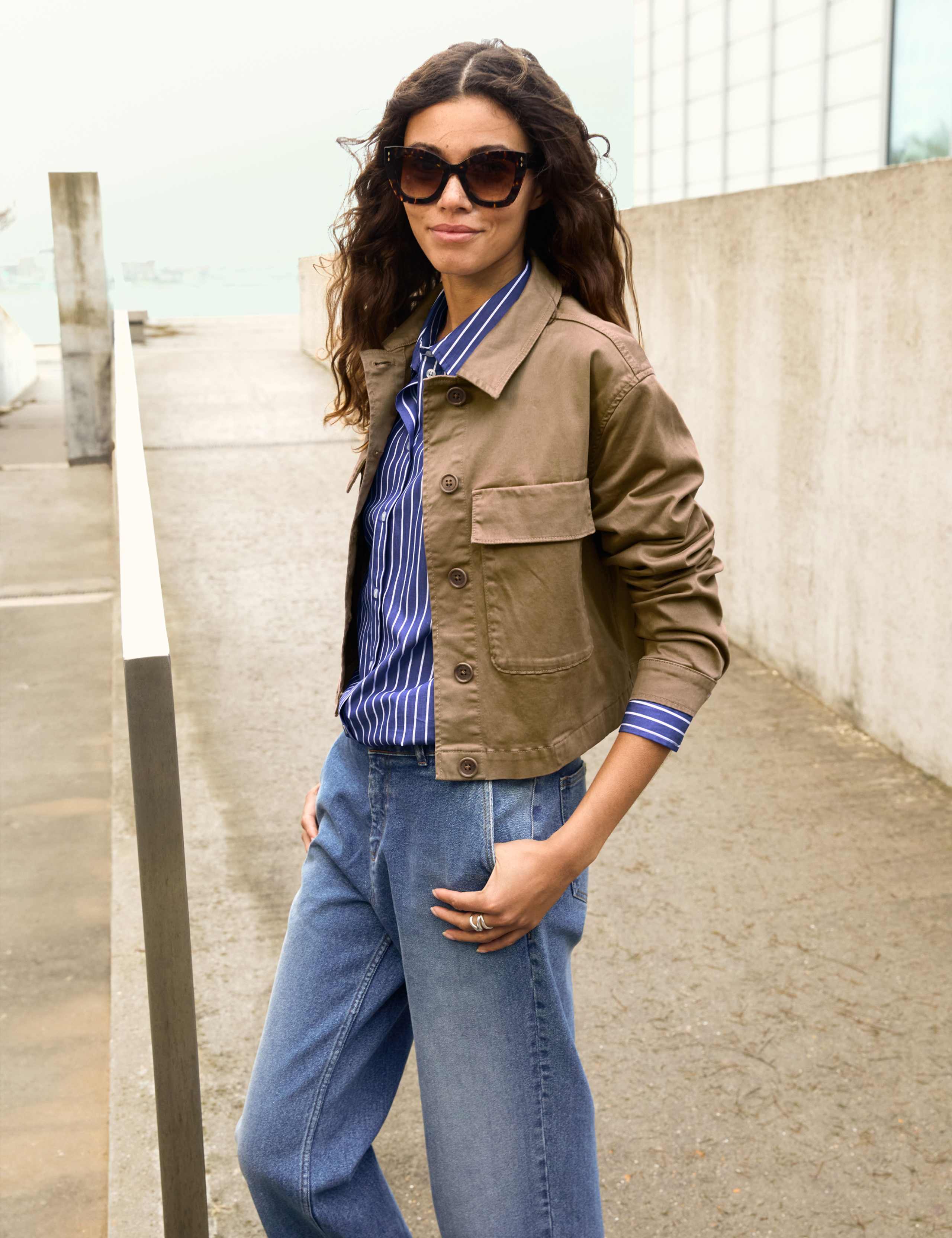 Cotton Rich Cropped Utility Jacket 5 of 5