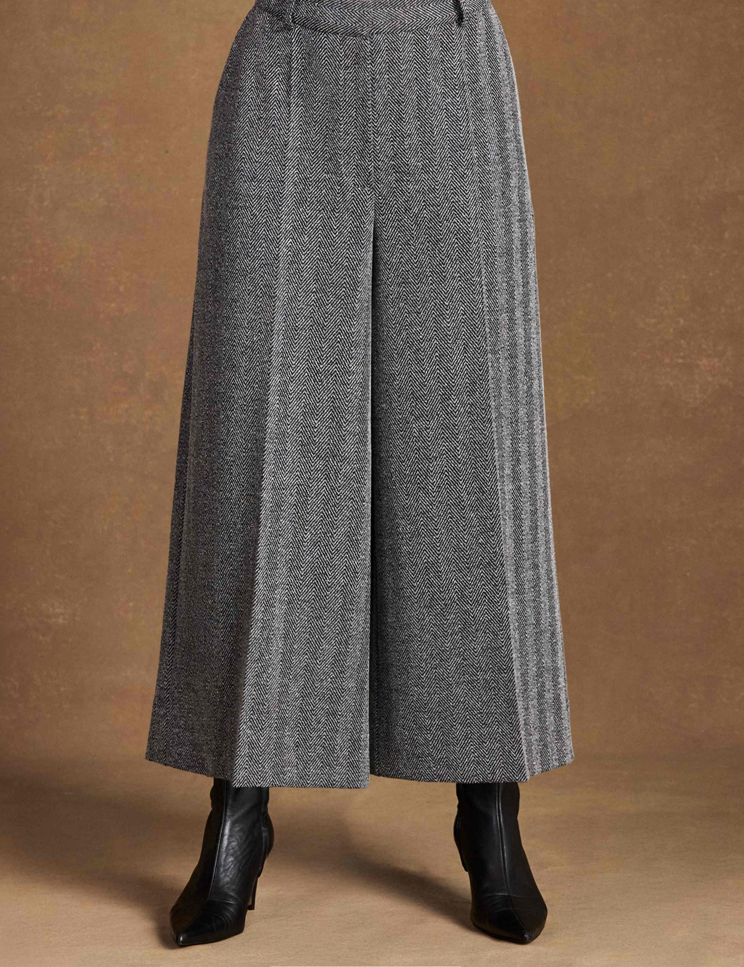 Tweed Herringbone Culottes 2 of 5