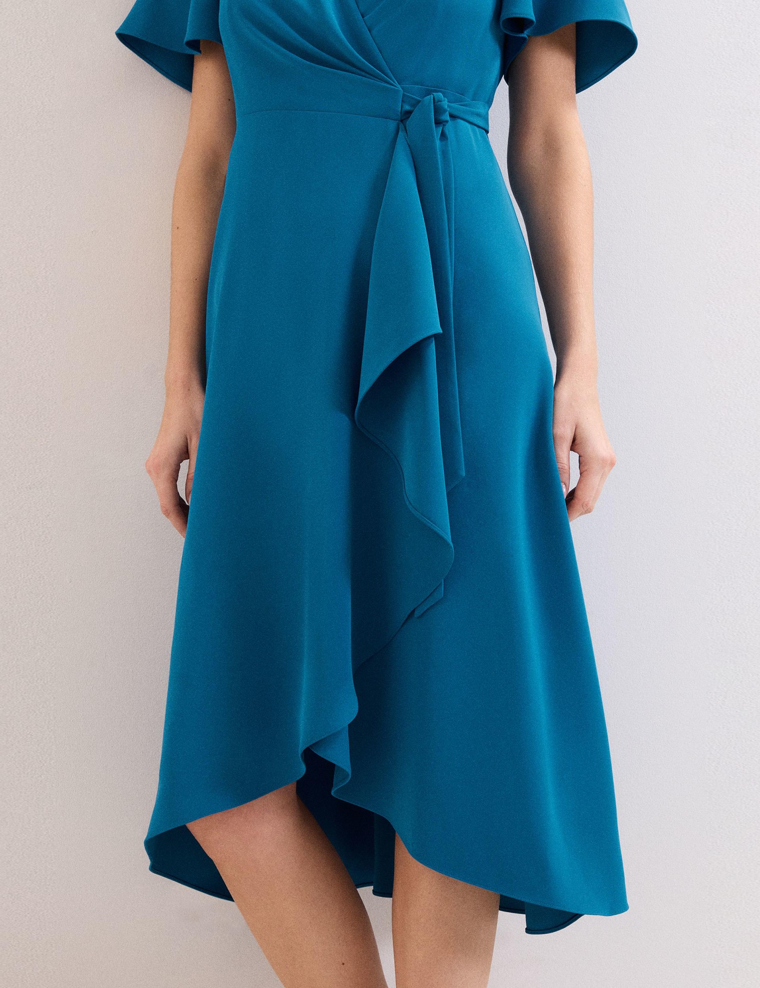 V-Neck Belted Midi Wrap Dress 6 of 7