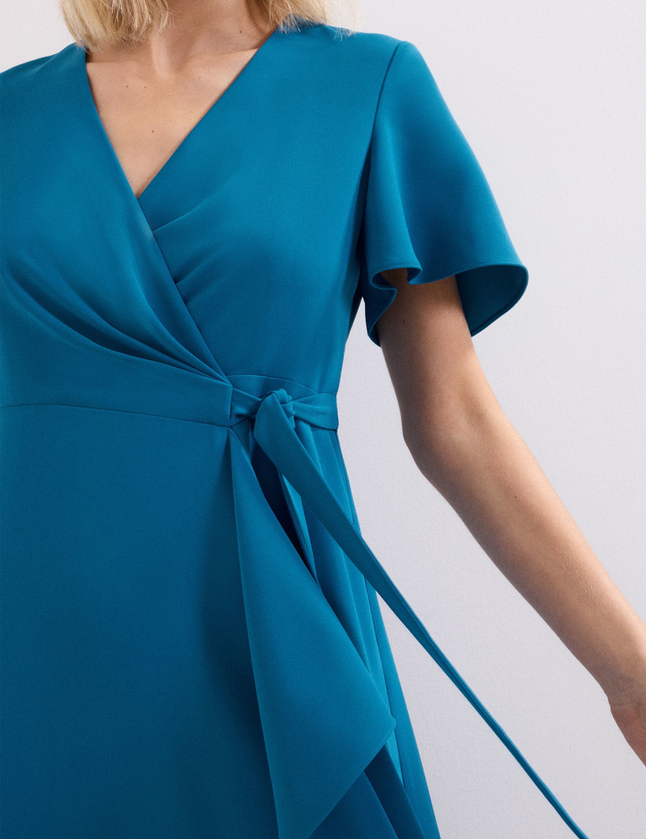 V-Neck Belted Midi Wrap Dress 7 of 7