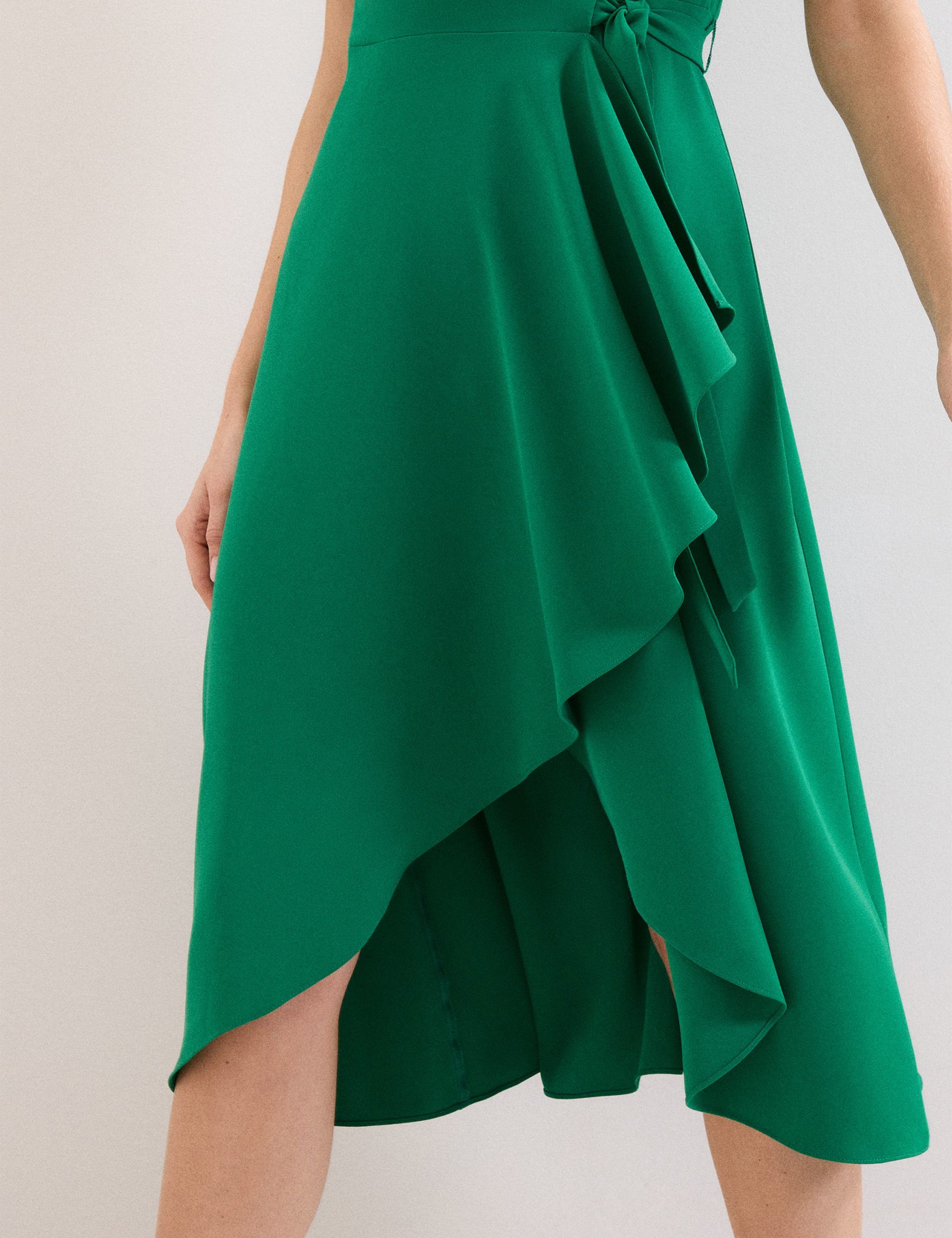 V-Neck Belted Midi Wrap Dress 7 of 7