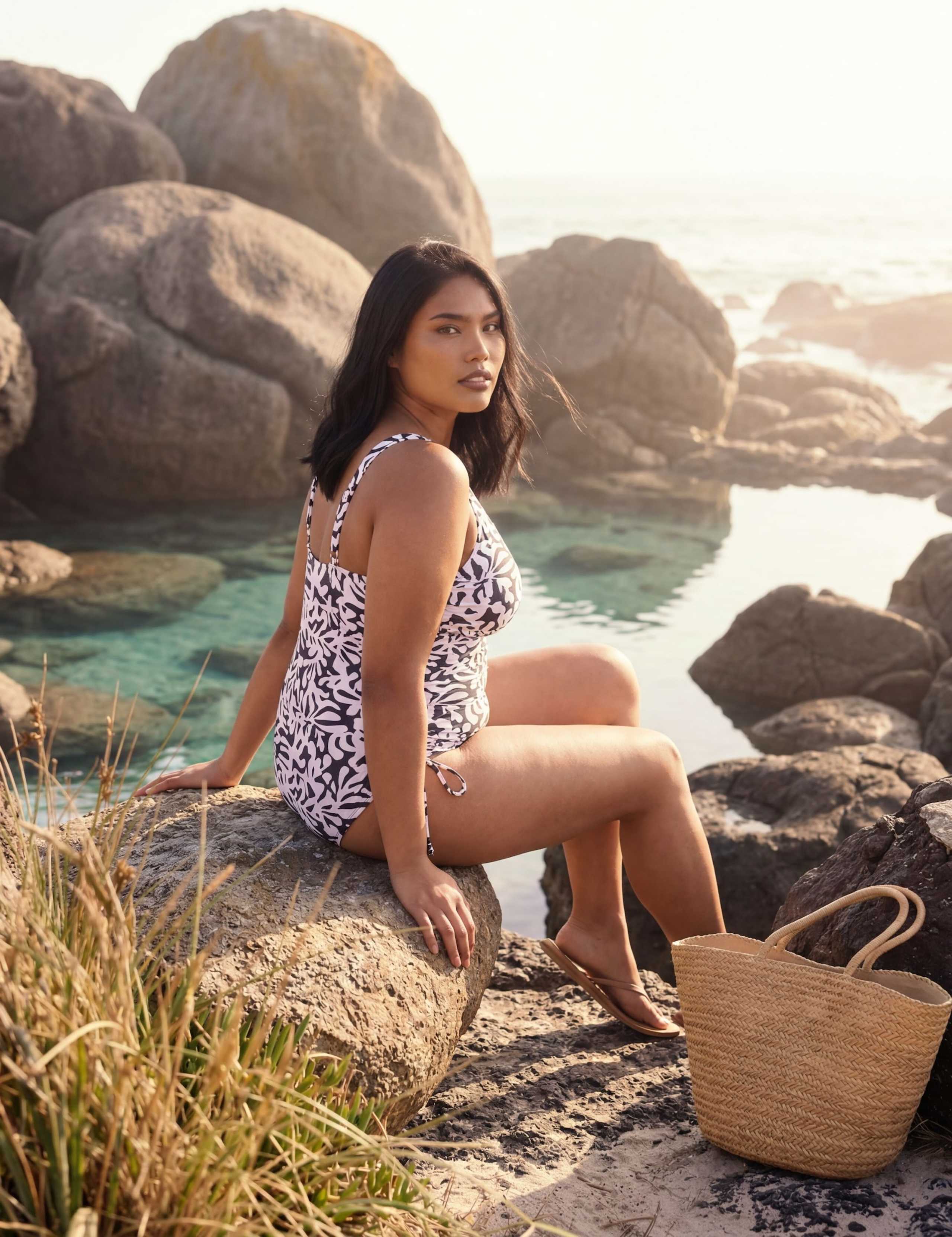 Printed Wired V-Neck Swimsuit 2 of 7