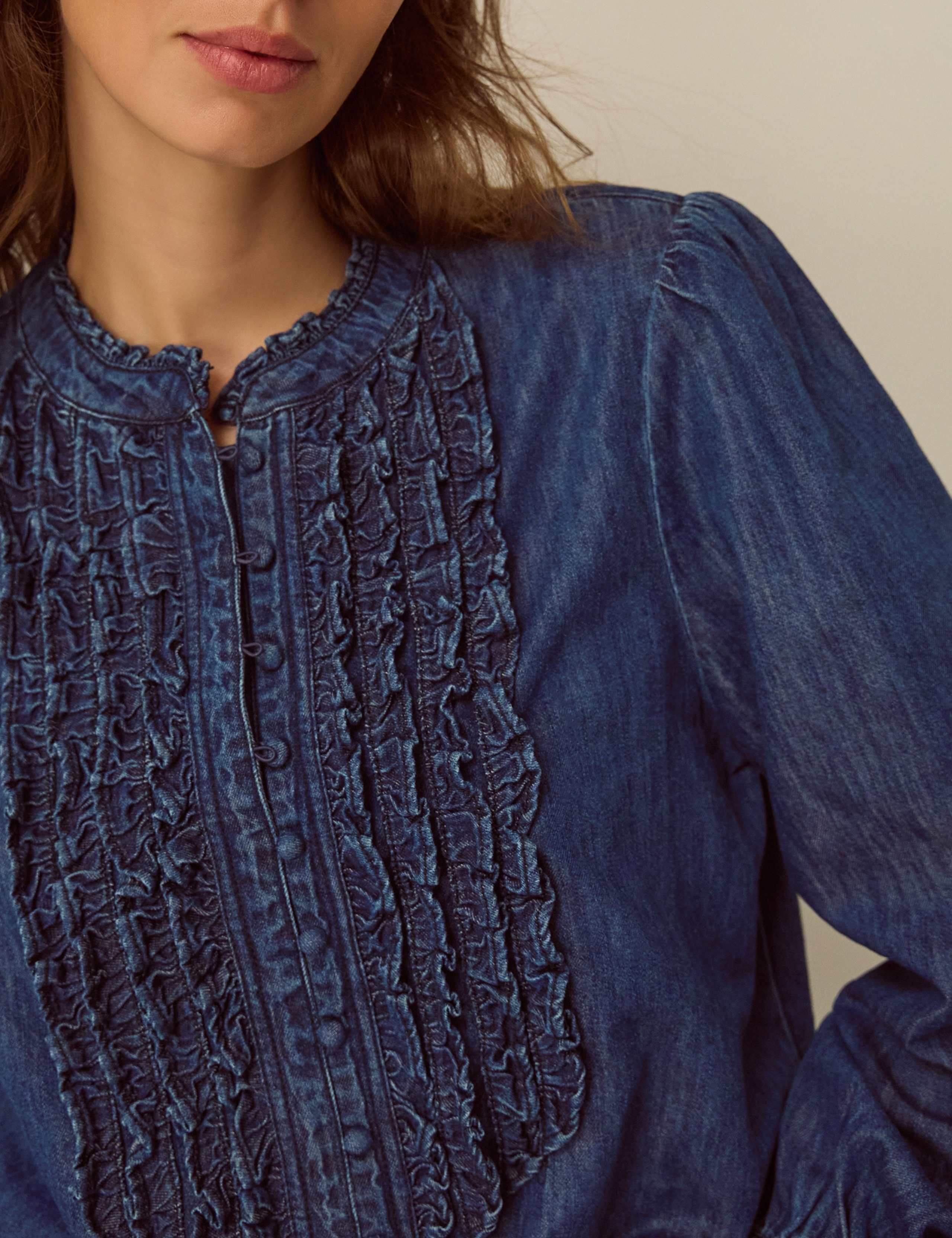 Plain Round Neck Cotton Shirt 4 of 4