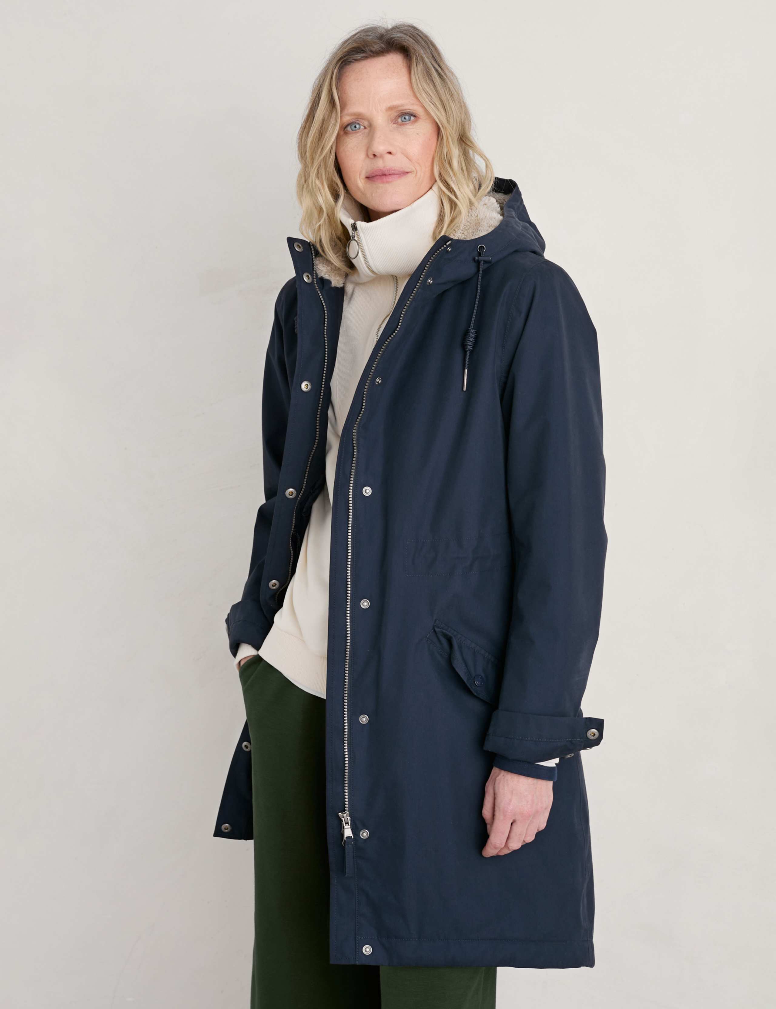 Cotton Rich Waterproof Hooded Longline Jacket 3 of 4
