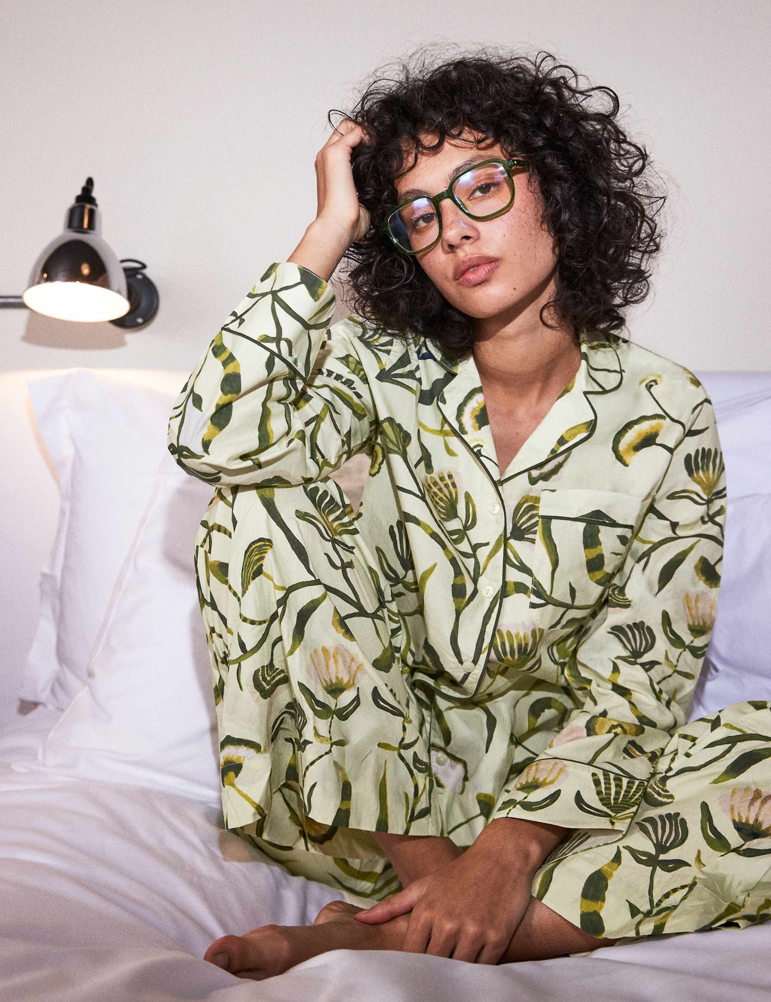 Pure Cotton Floral Print Pyjama Set 1 of 6
