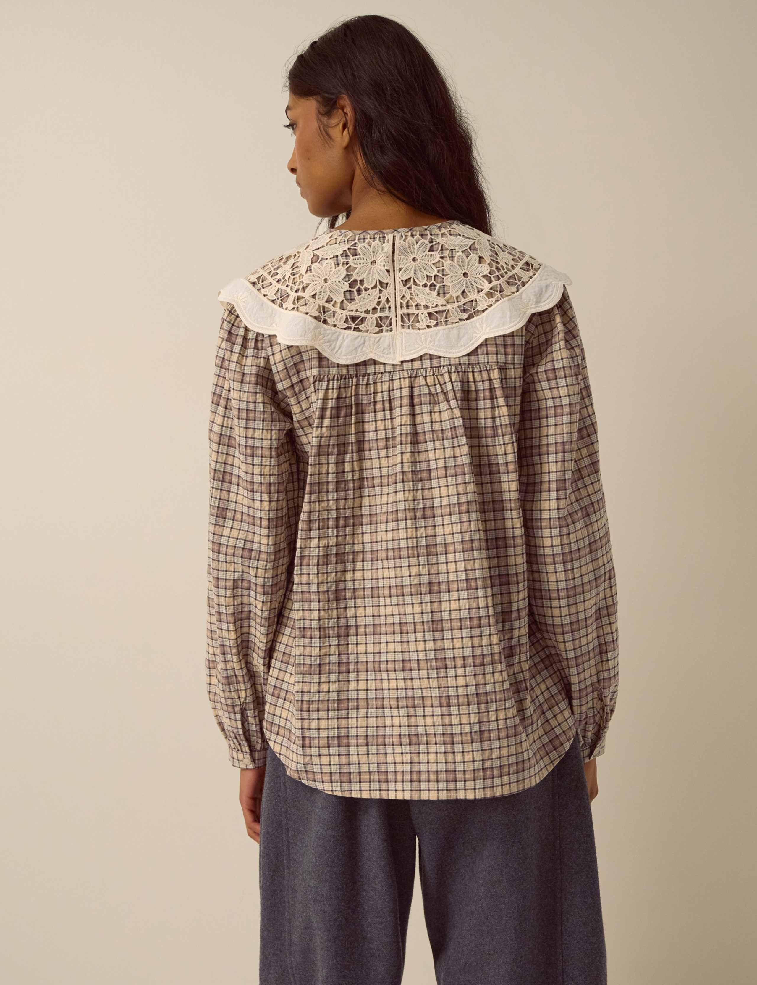 Pure Cotton Checked Collared Shirt 3 of 5