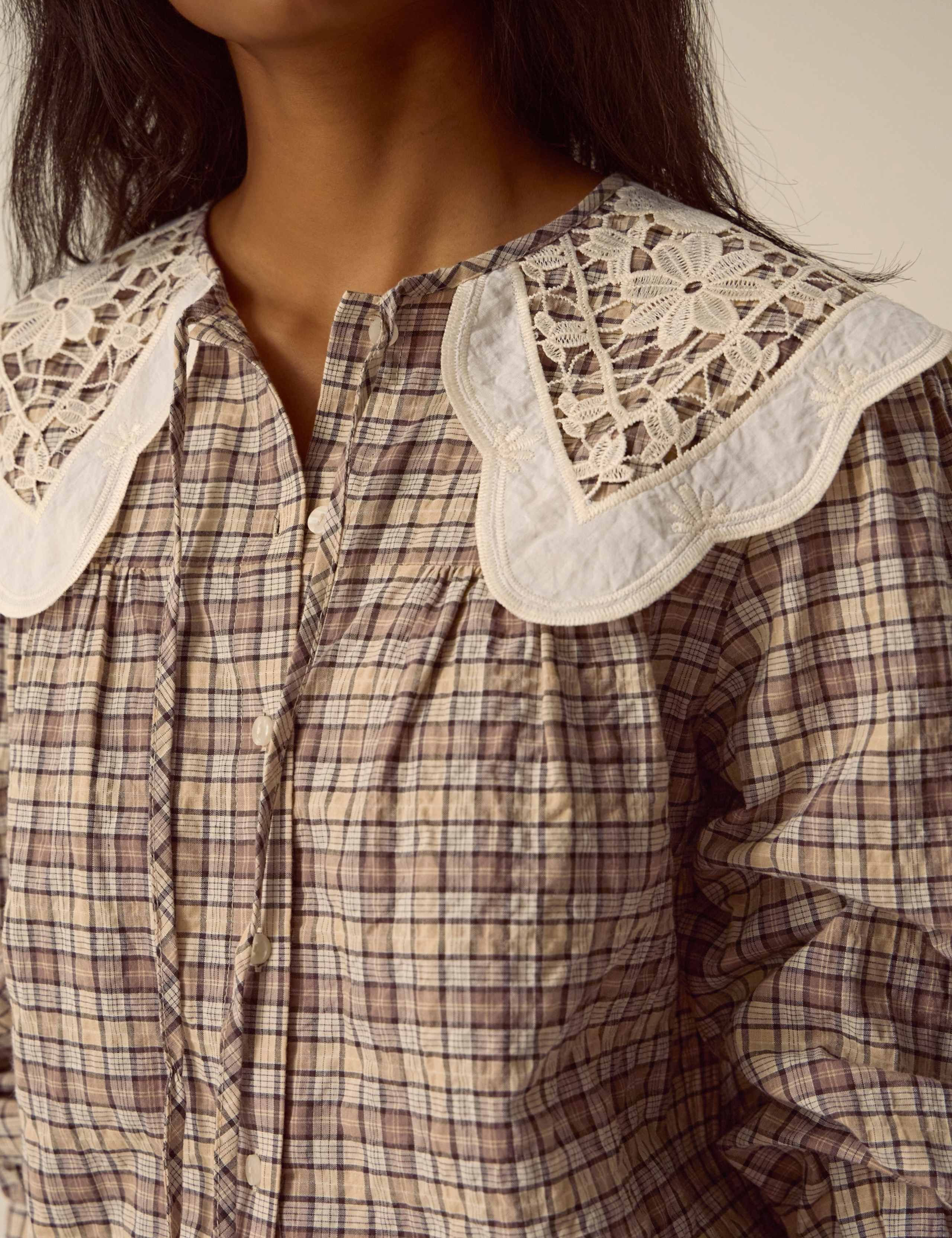Pure Cotton Checked Collared Shirt 5 of 5