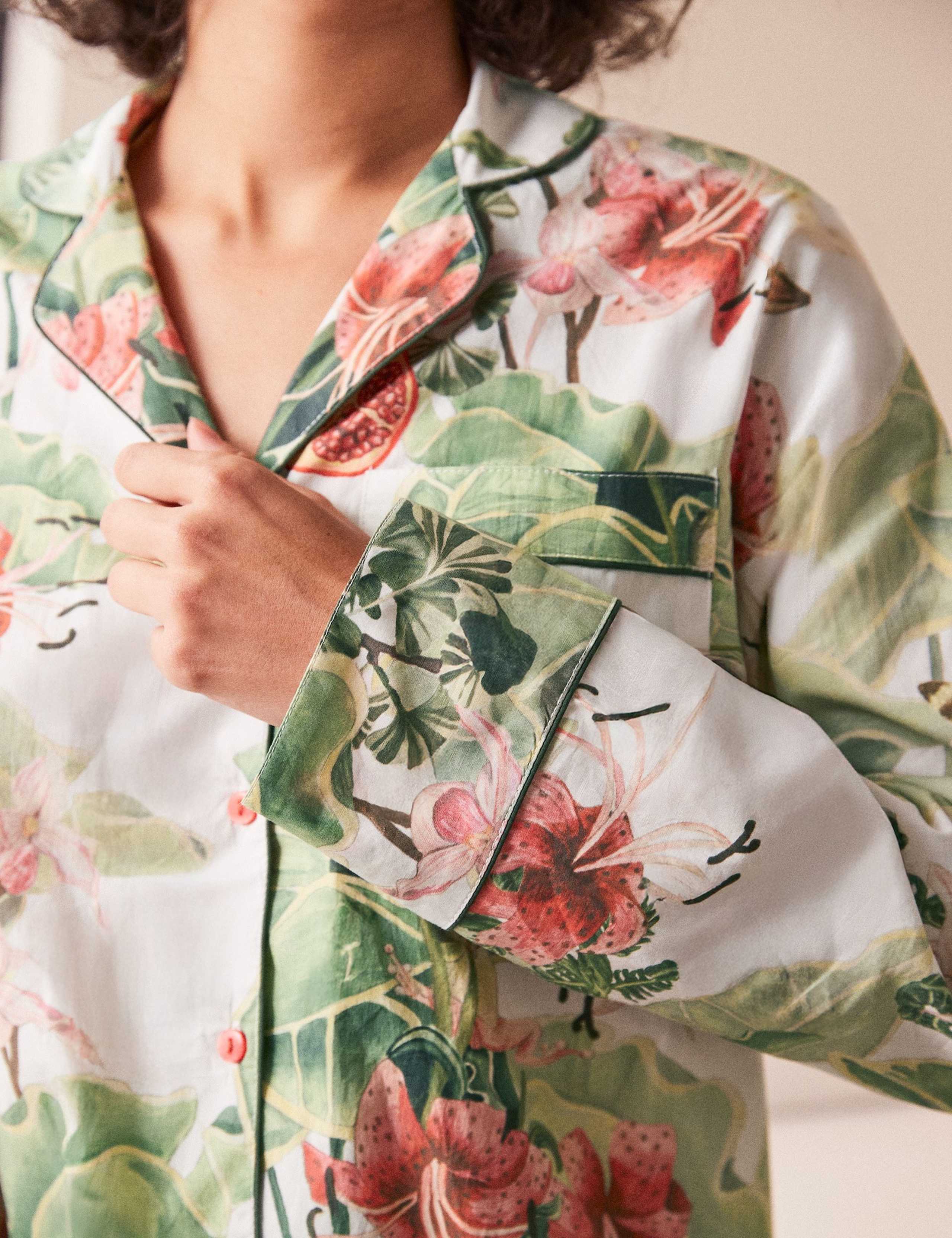 Pure Cotton Floral Pyjama Set 3 of 5