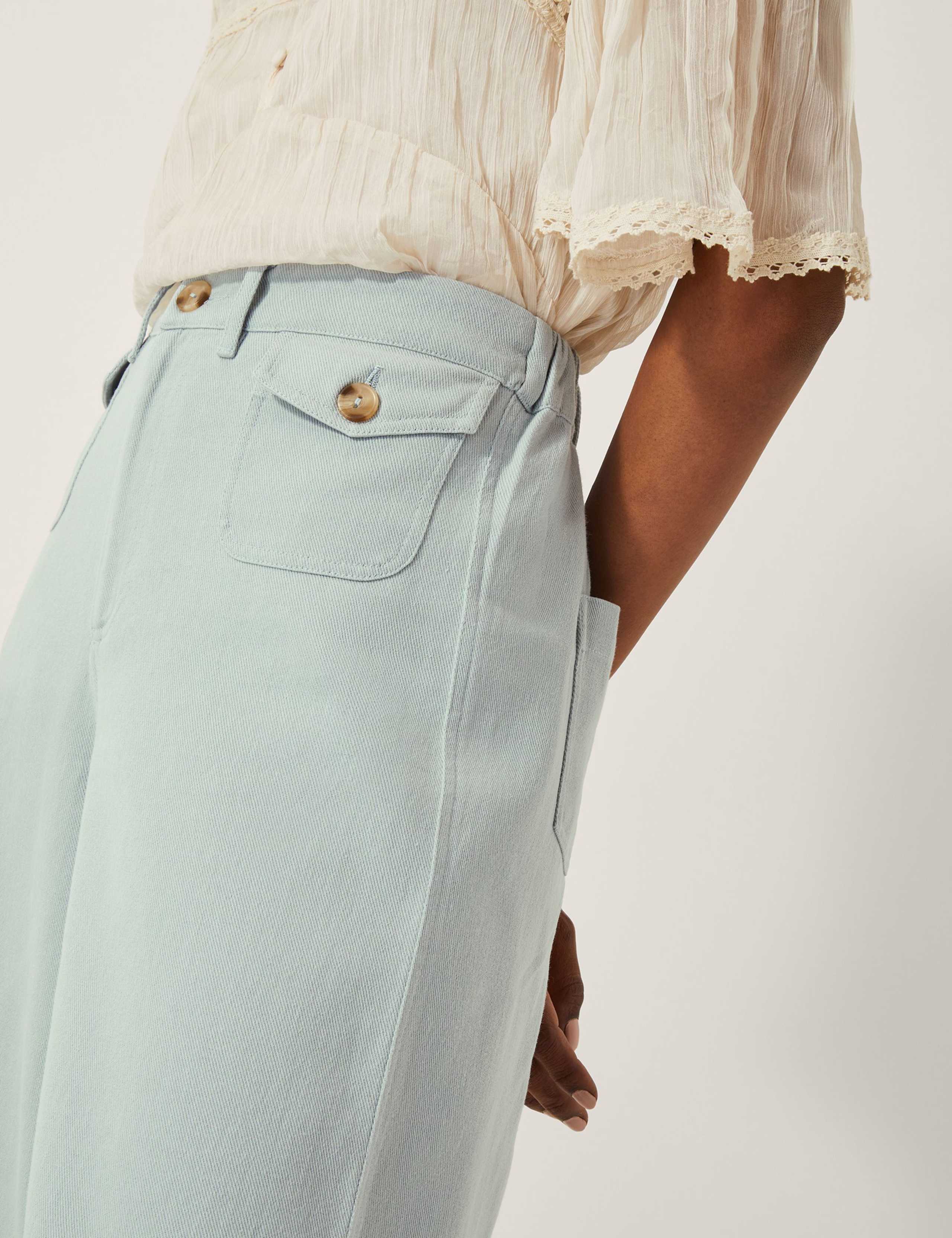 High Waisted Wide Leg Cropped Jeans 3 of 4