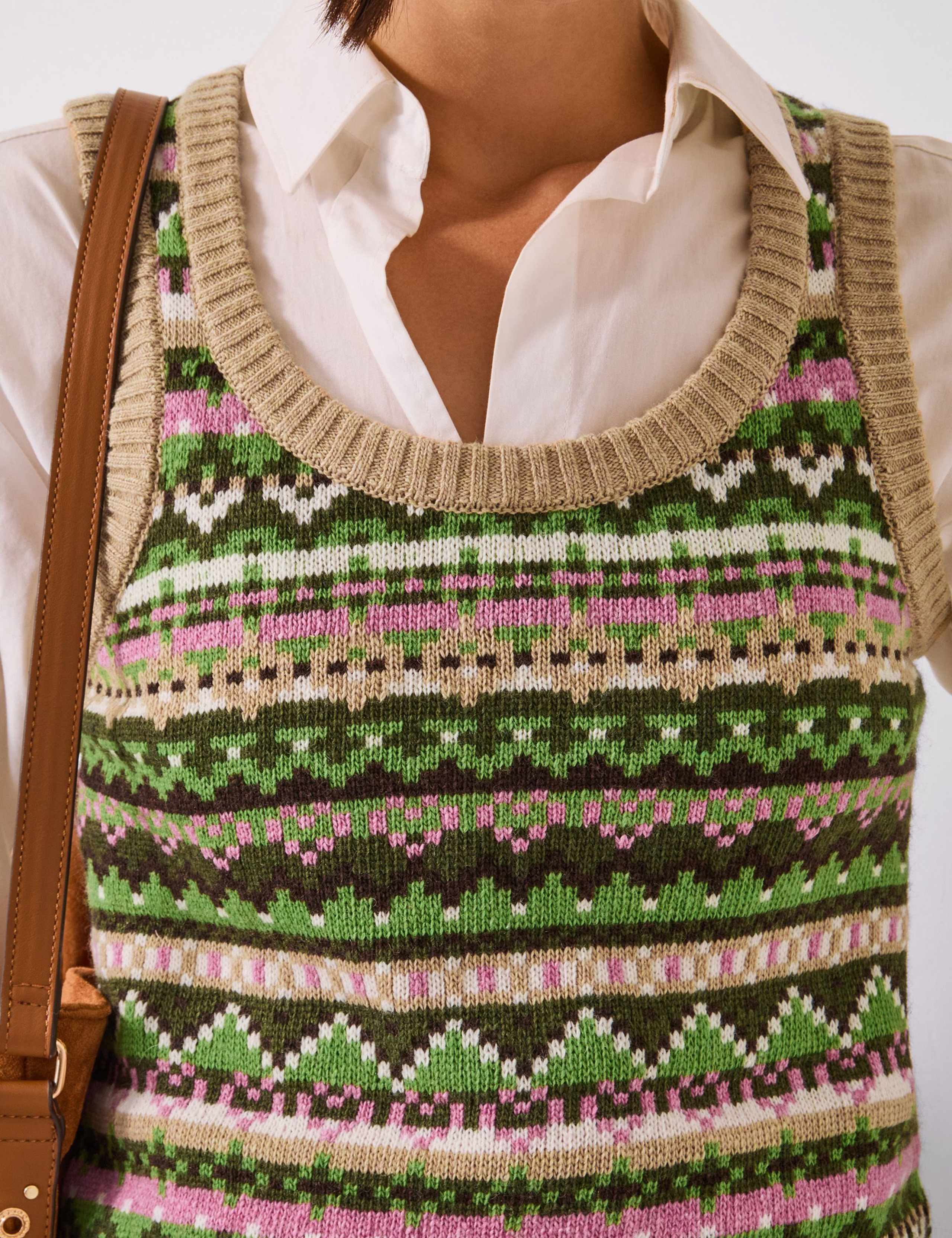 Fair Isle Knitted Vest with Wool 2 of 4