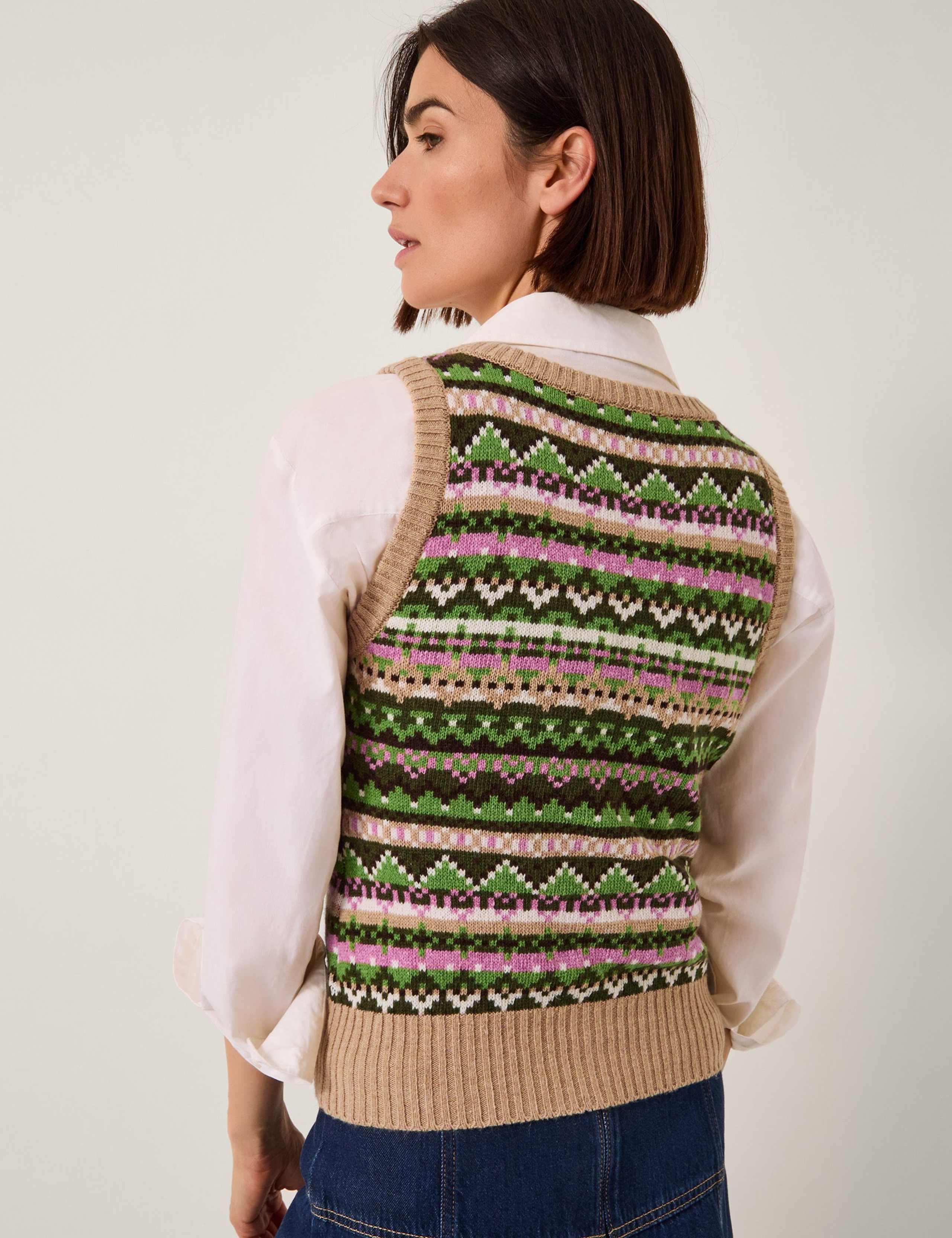 Fair Isle Knitted Vest with Wool 4 of 4