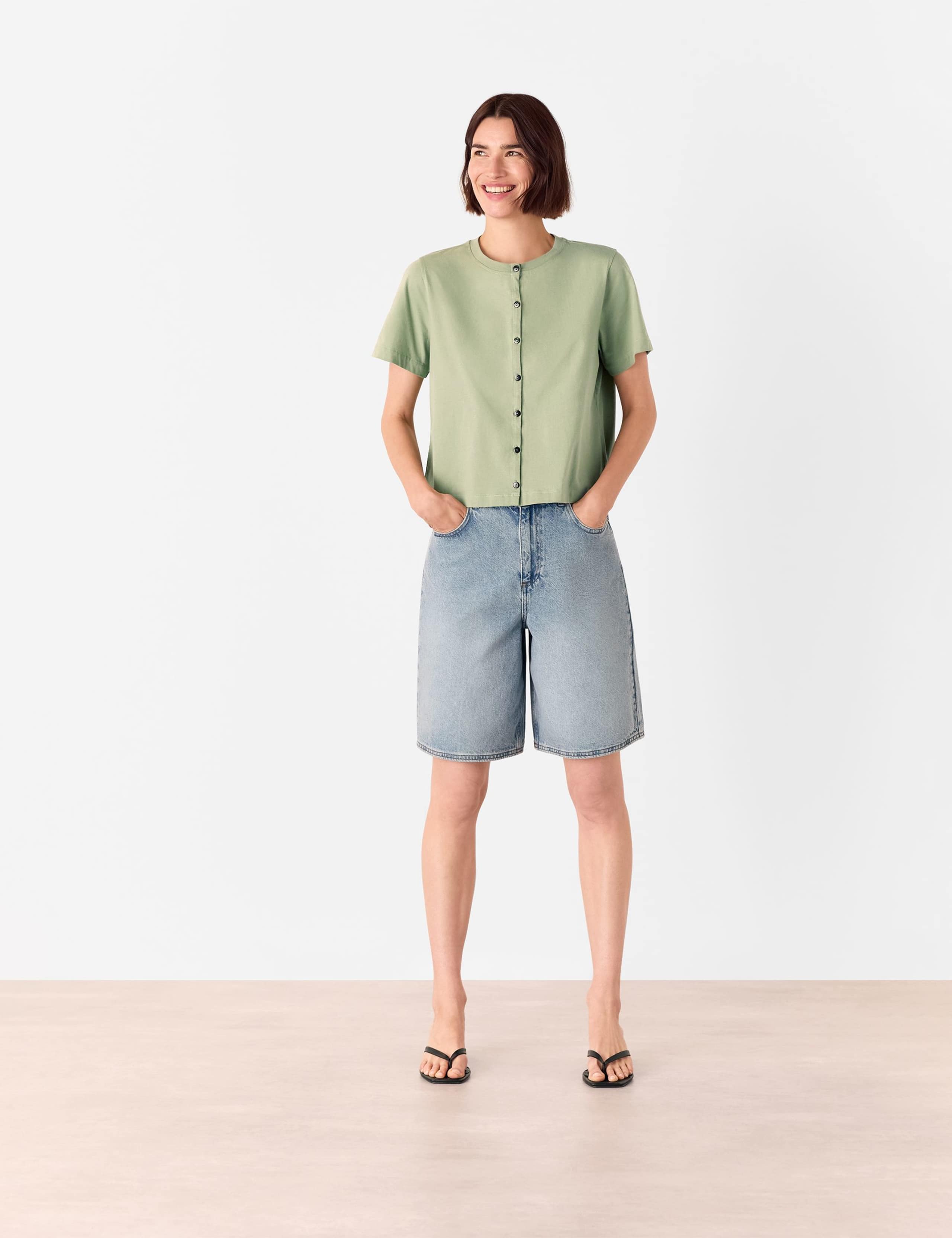 Pure Cotton Button Front T-Shirt 3 of 4