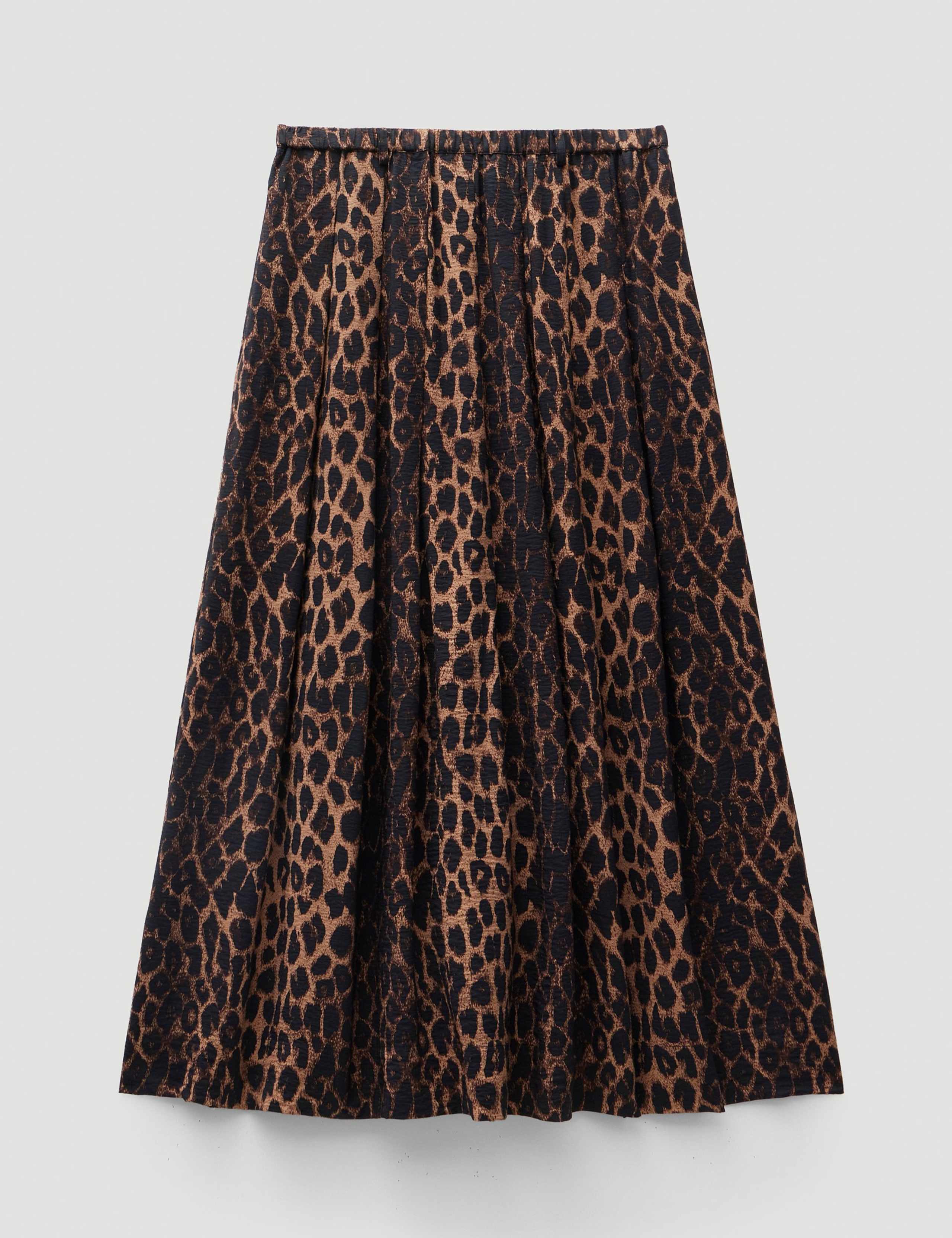 Leopard Print Pleated Midi Skirt 2 of 5