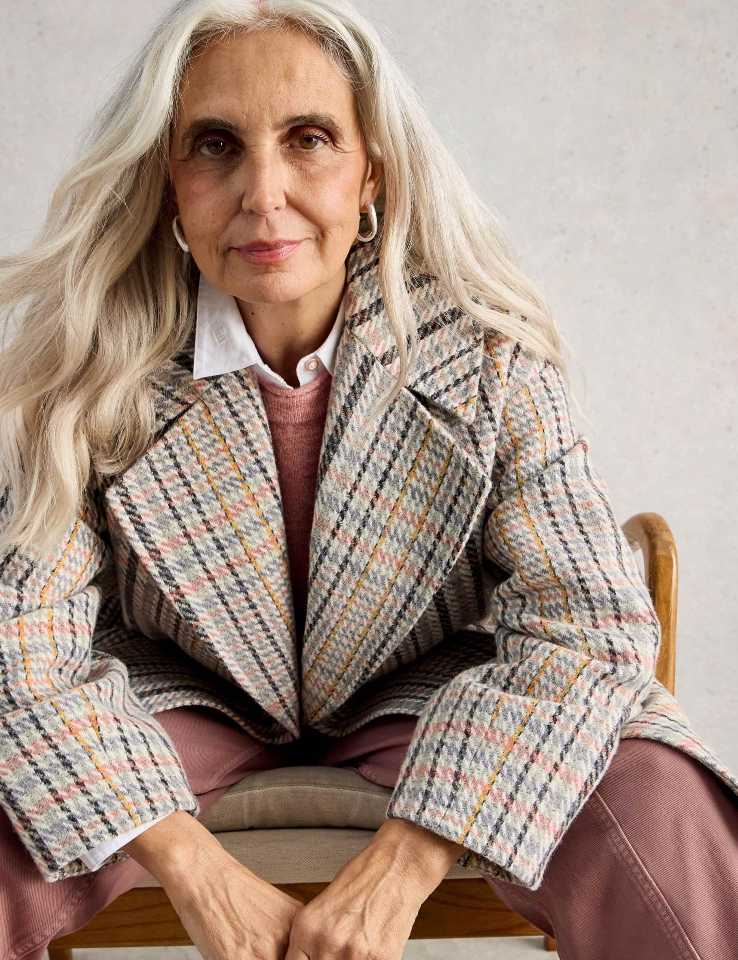 Checked Tailored Coat with Wool 1 of 6