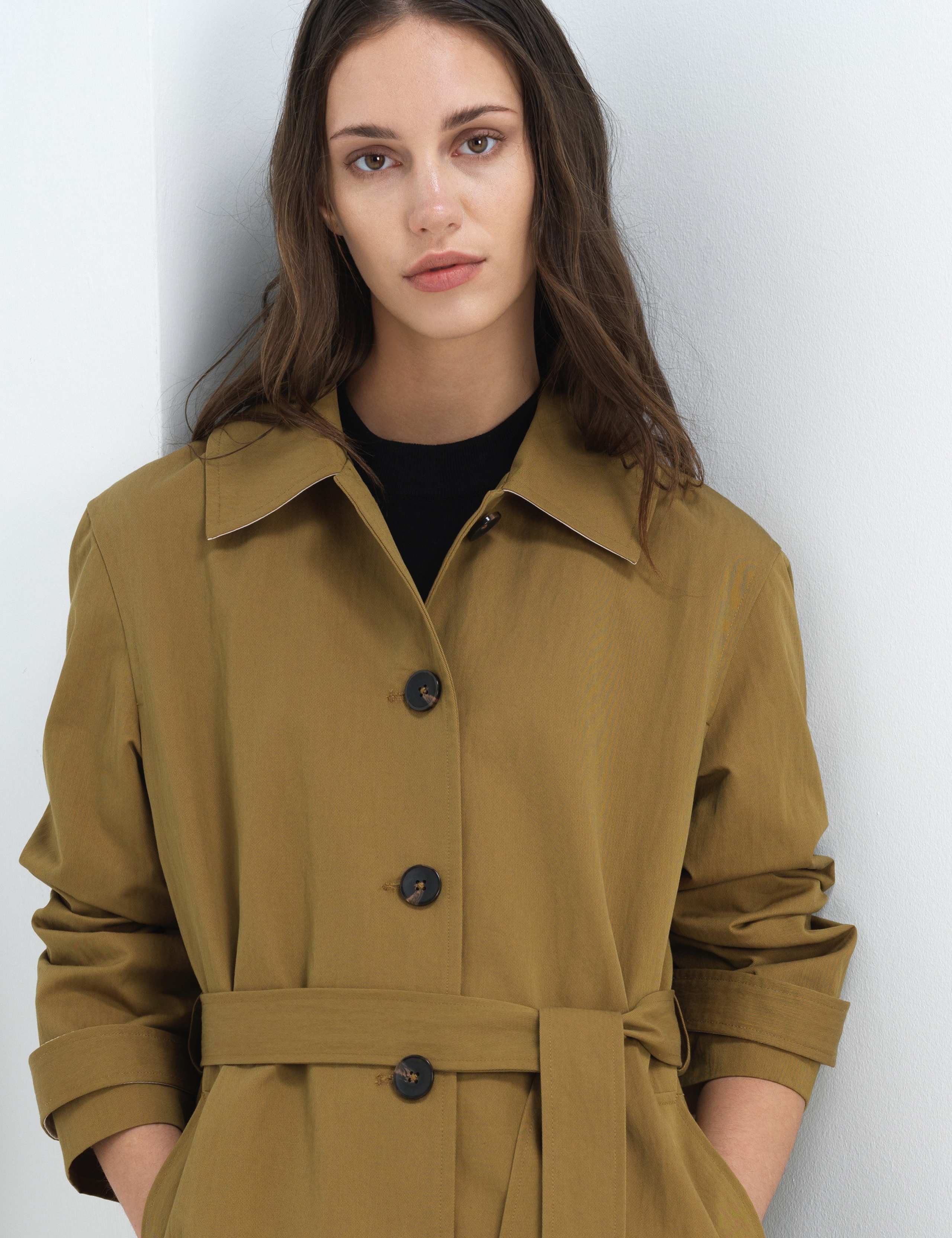 Cotton Blend Trench Coat 5 of 6
