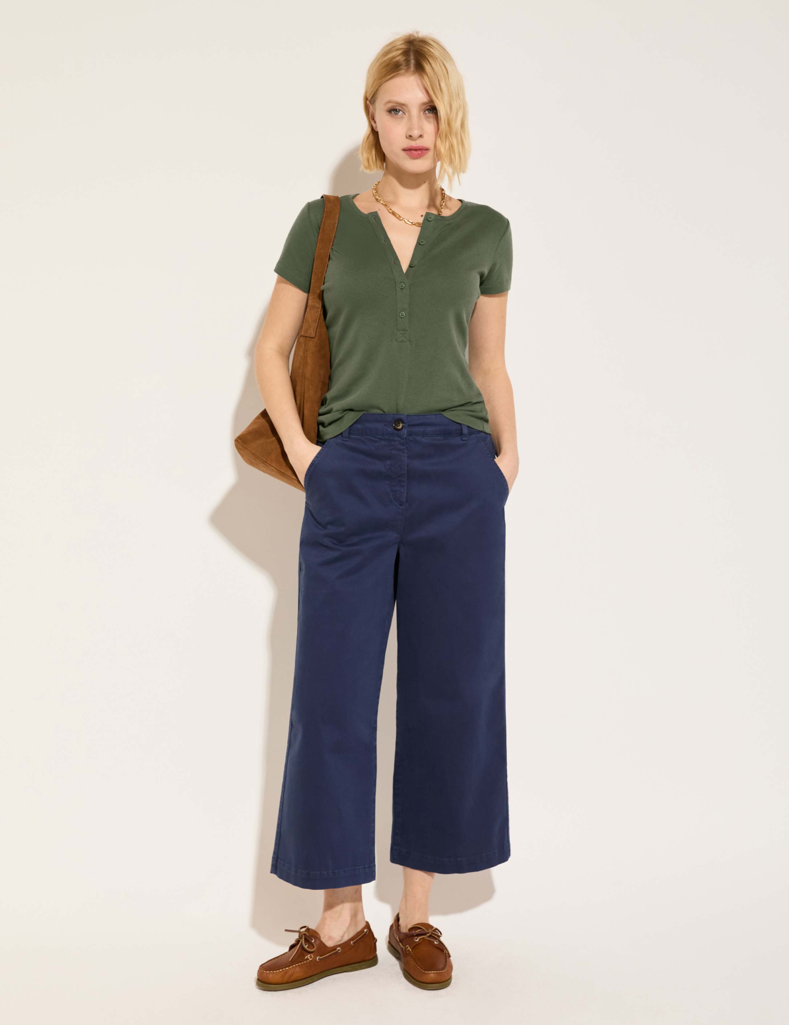 Lyocell Rich Button Detail Top 3 of 4