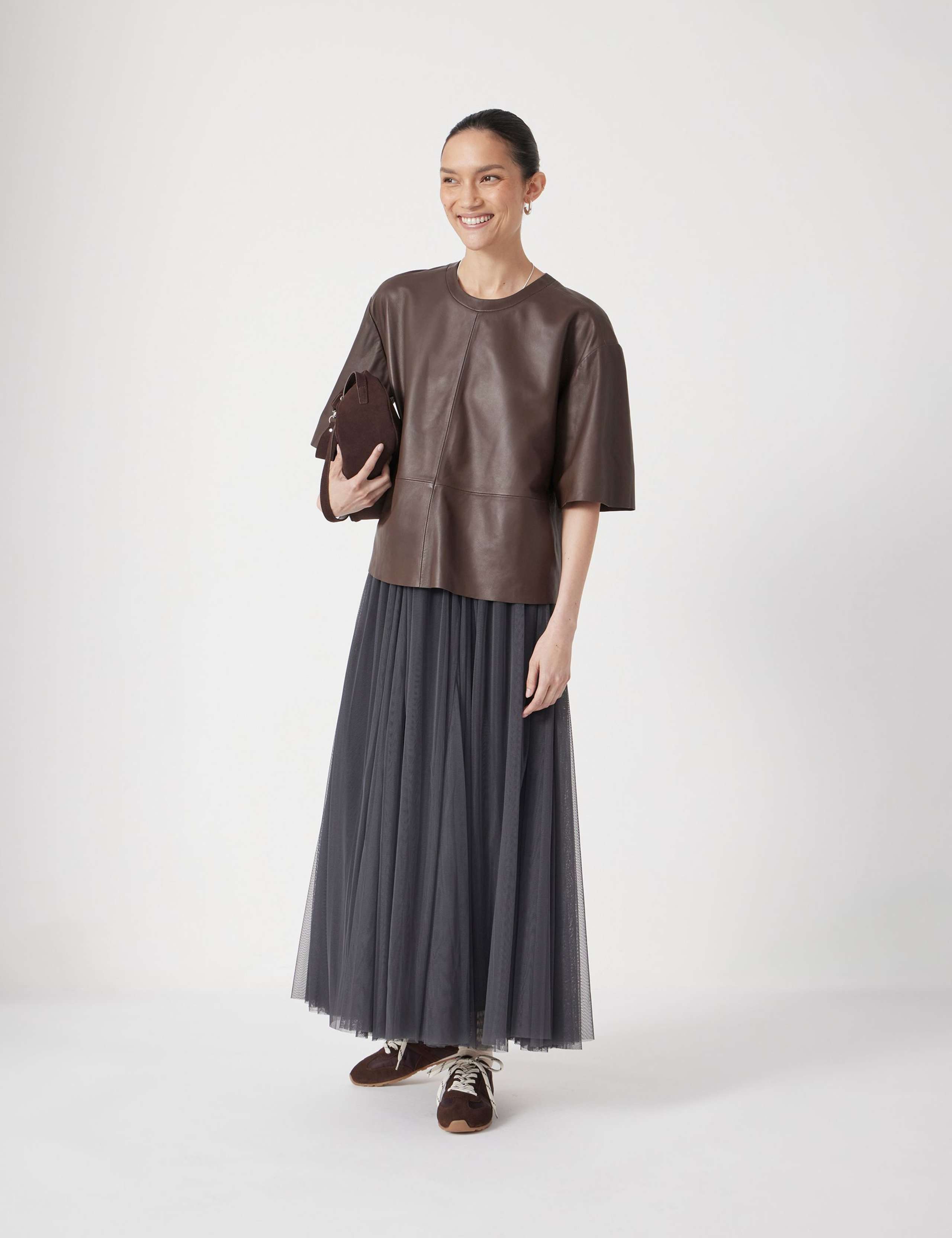 Tulle Pleated Maxi Skirt 3 of 7