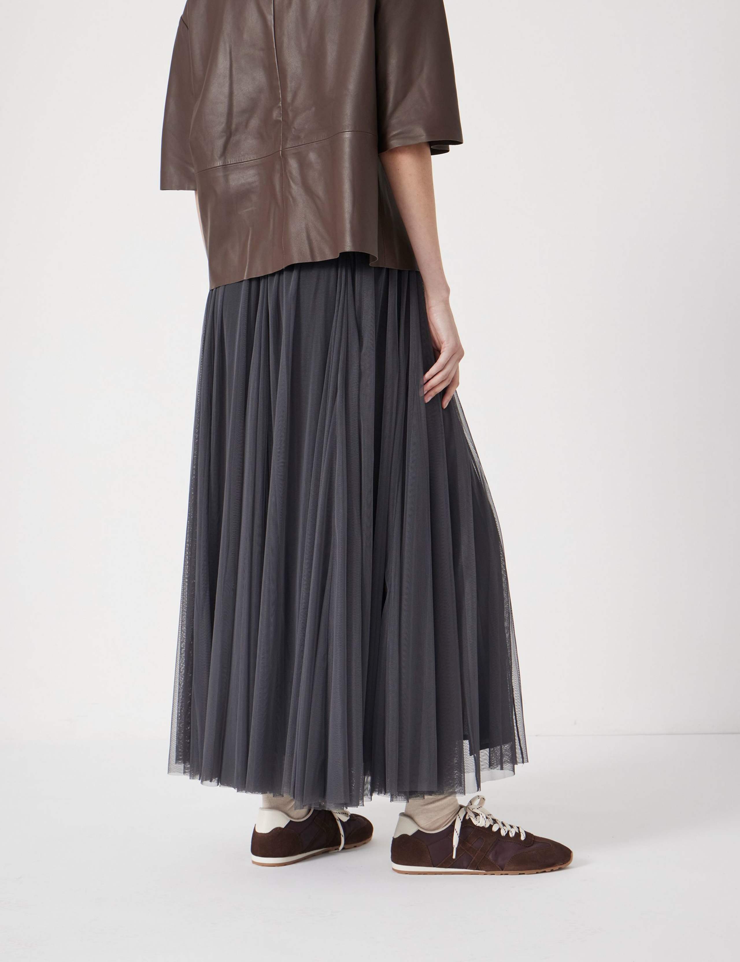 Tulle Pleated Maxi Skirt 5 of 7