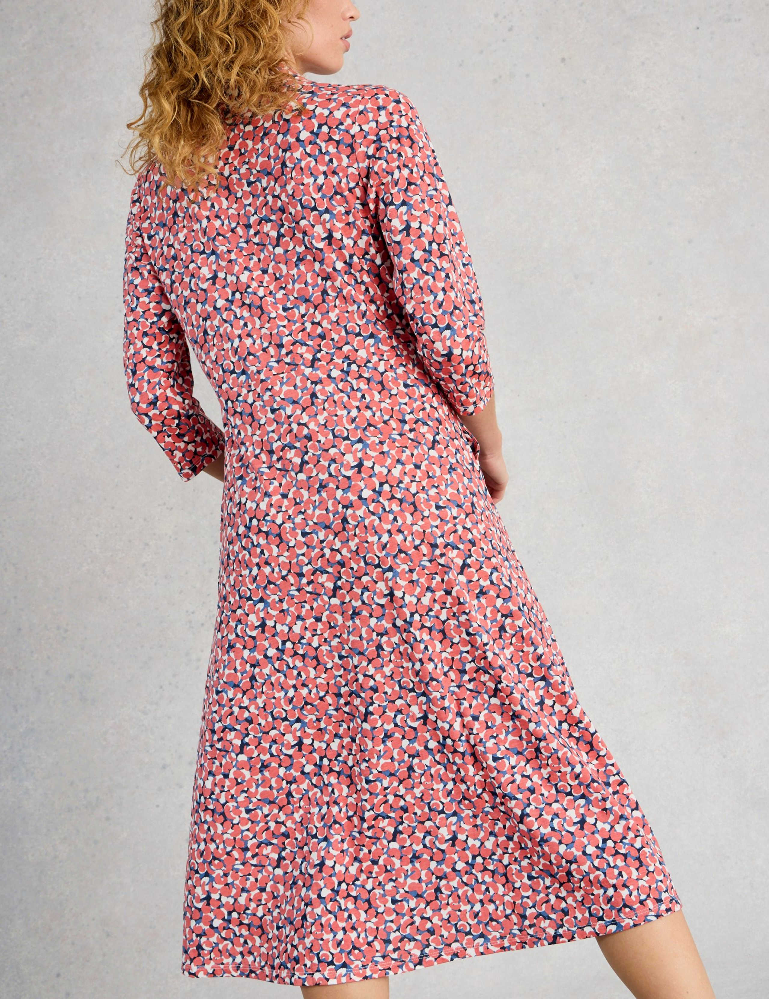 Cotton Modal Blend Jersey Printed Shirt Dress 3 of 6