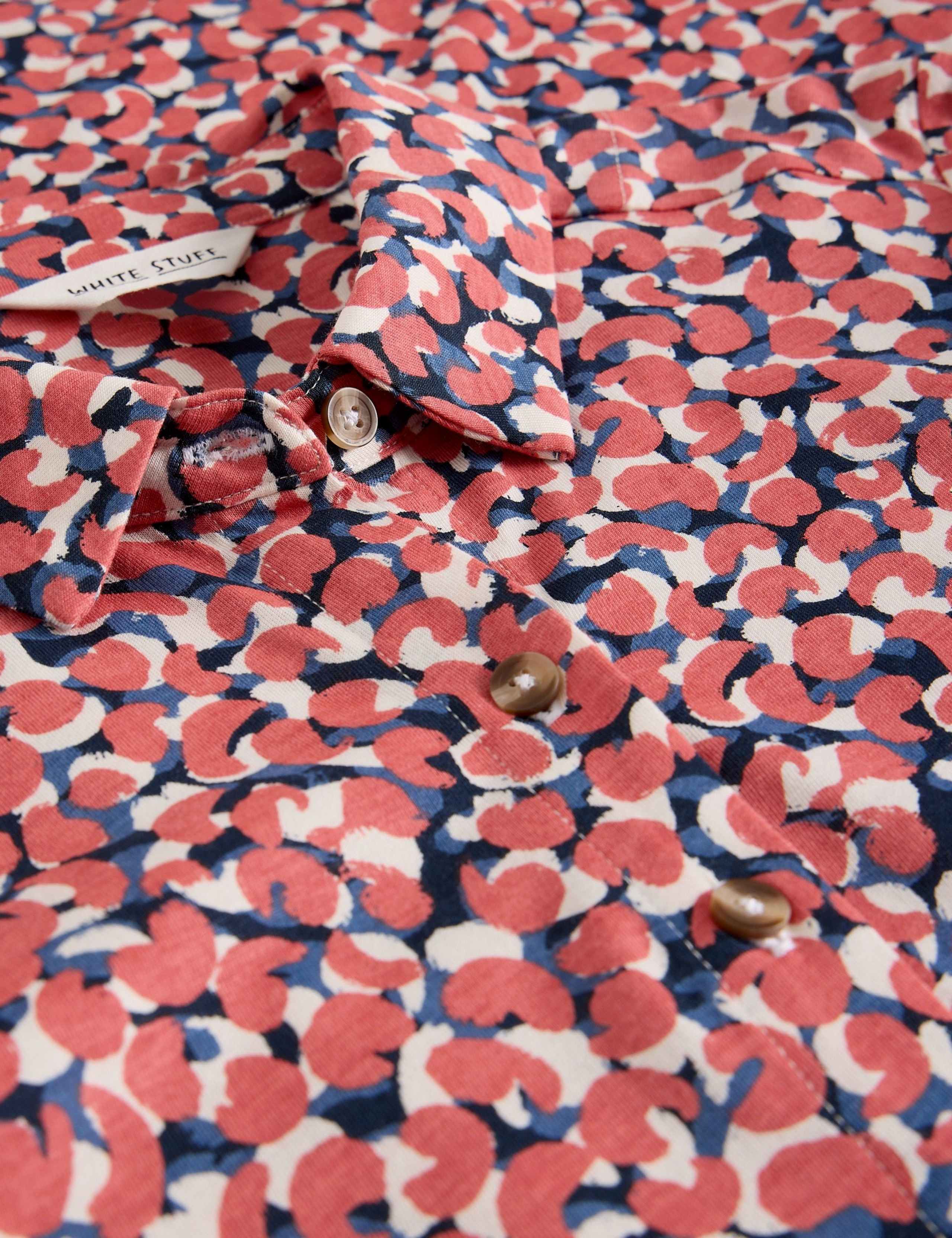 Cotton Modal Blend Jersey Printed Shirt Dress 5 of 6