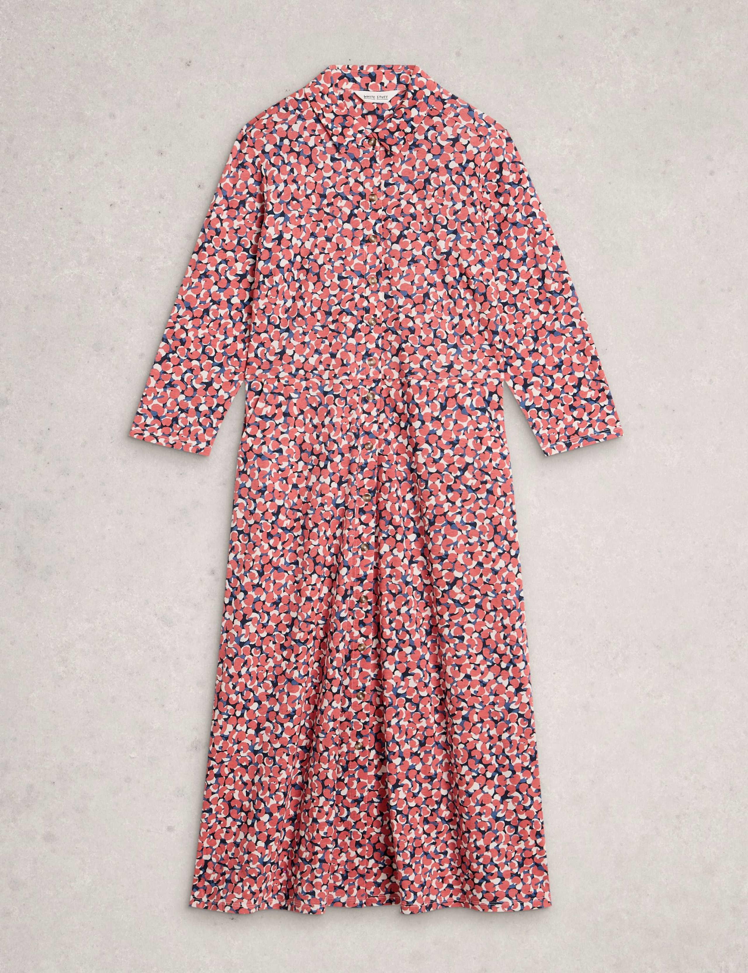 Cotton Modal Blend Jersey Printed Shirt Dress 2 of 6