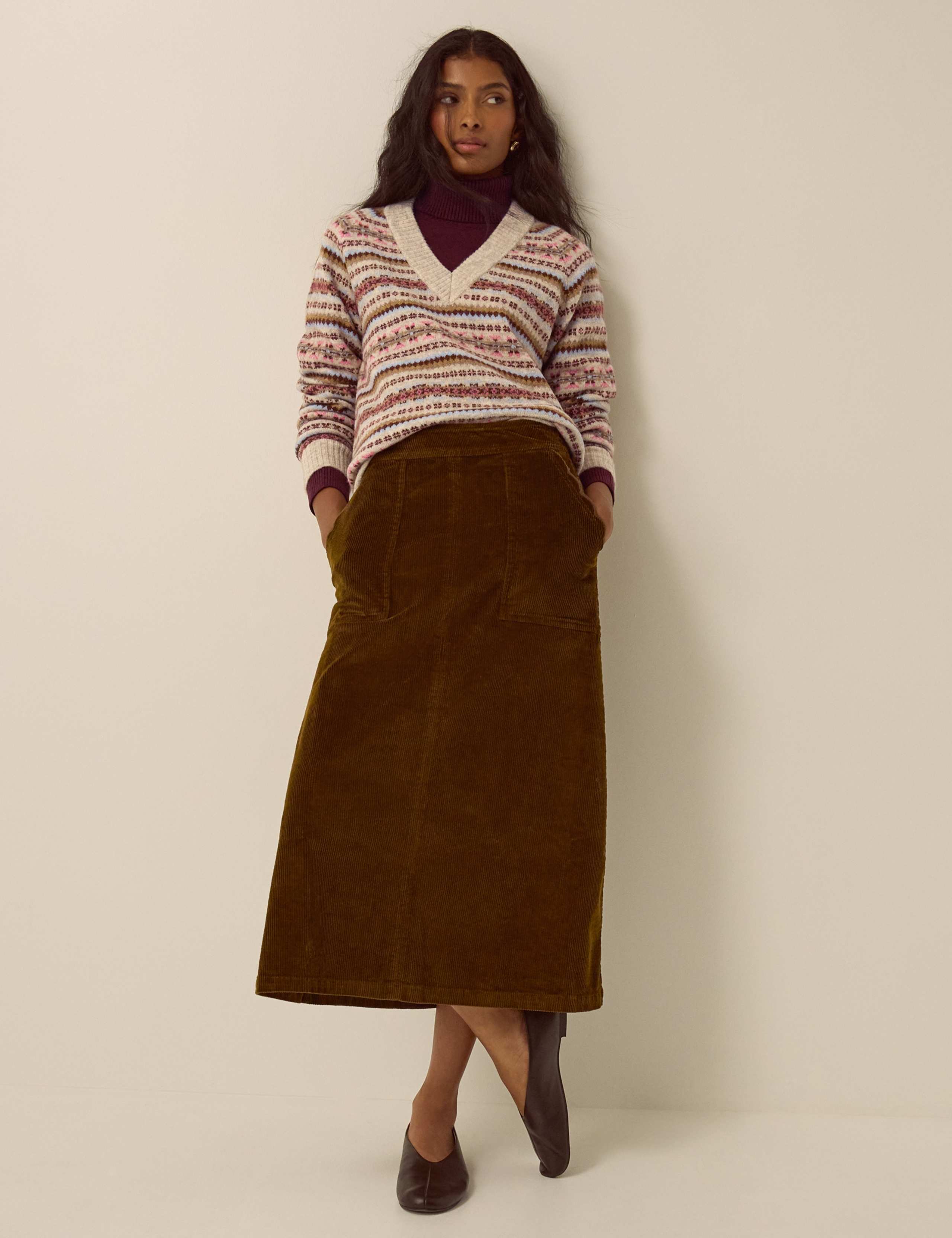 Cotton Rich Midi A Line Skirt 2 of 4