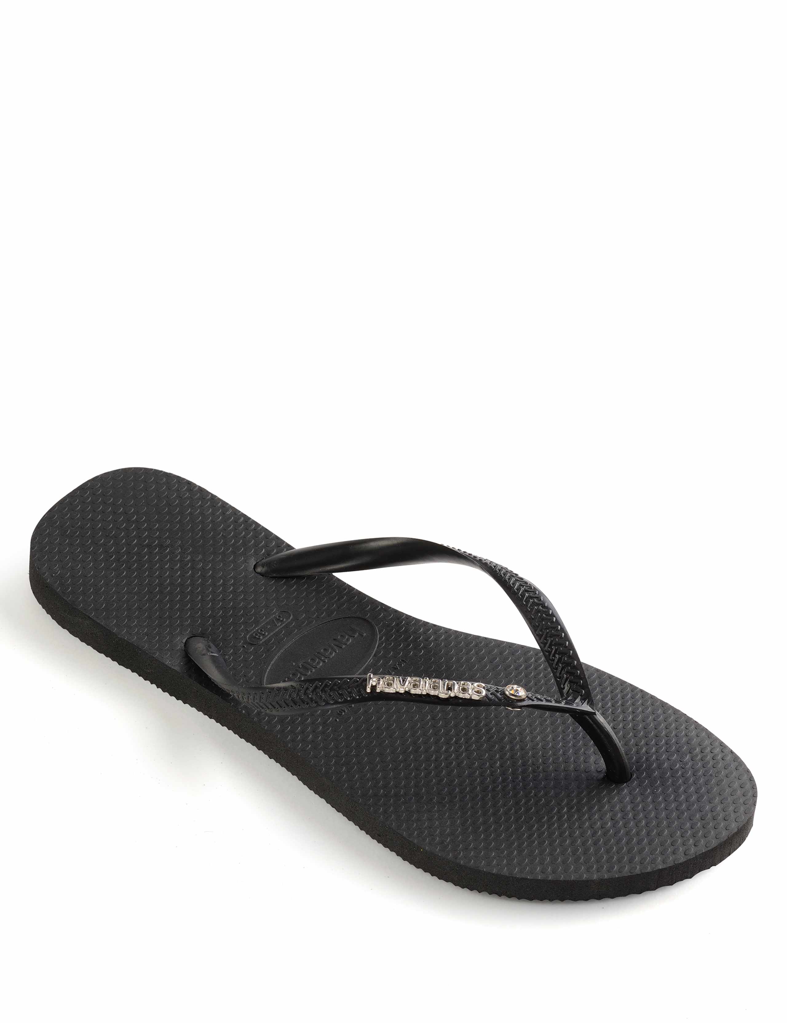 Slim Crystal Flip Flops 1 of 5
