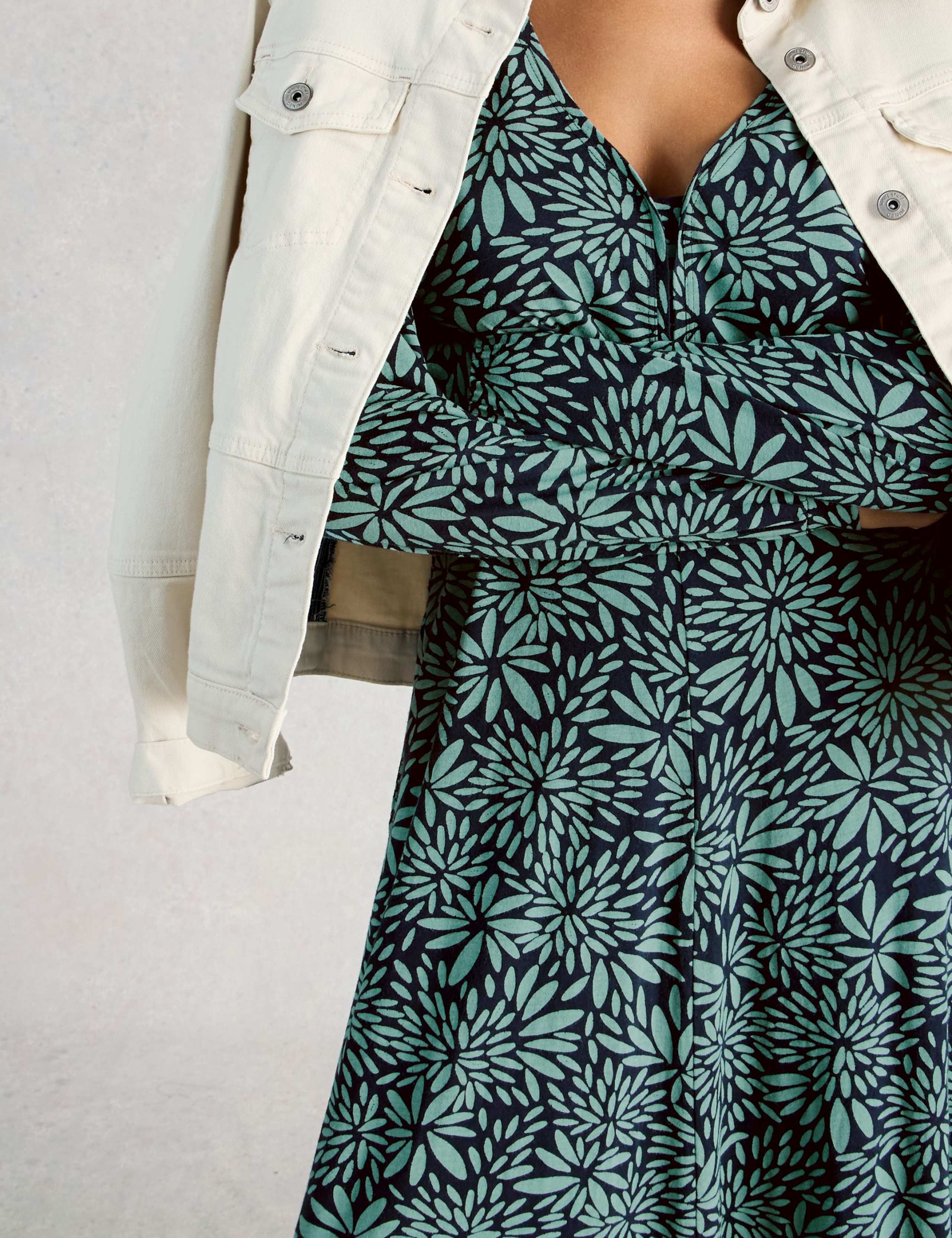 Cotton Modal Blend Printed Jersey Tea Dress 6 of 6