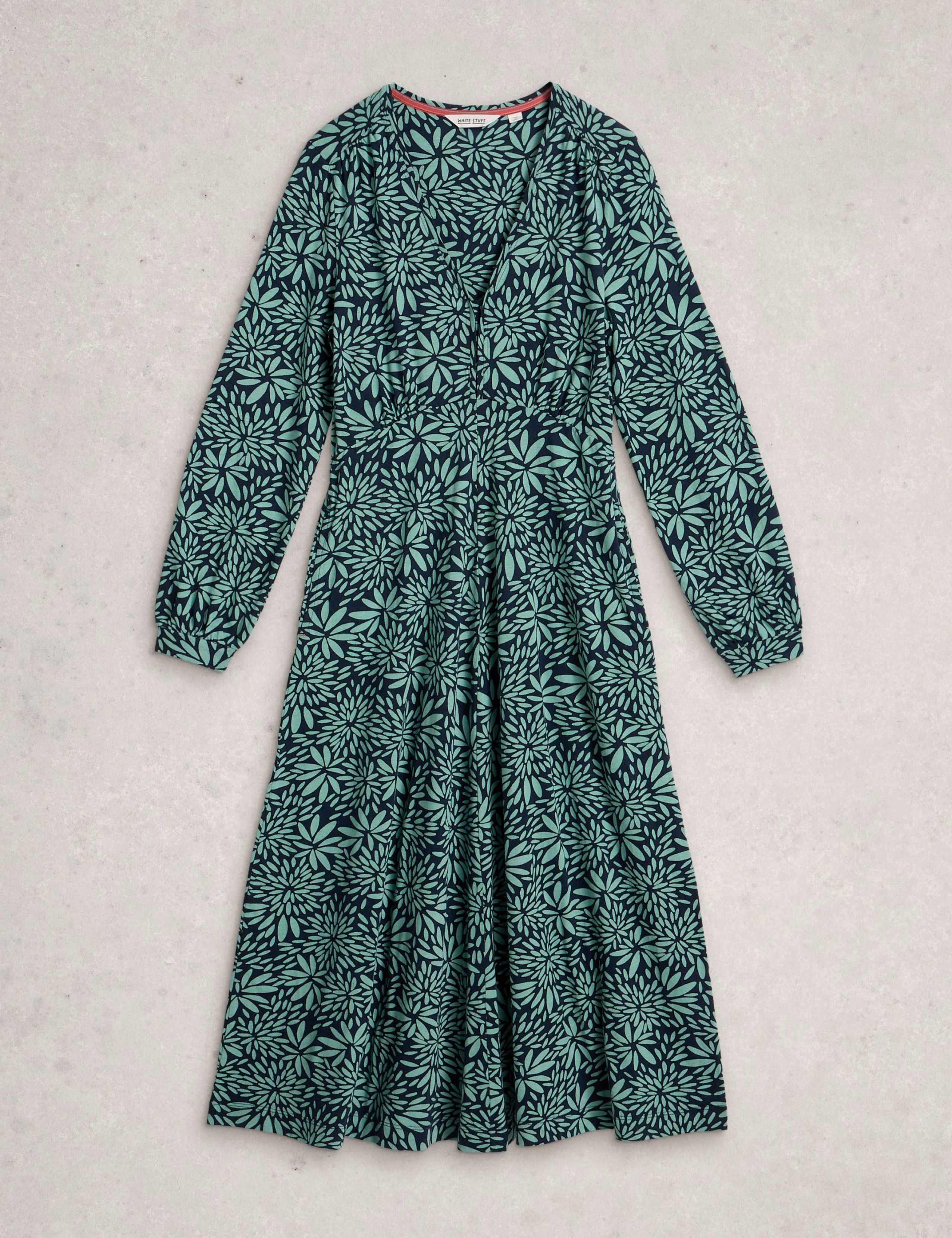 Cotton Modal Blend Printed Jersey Tea Dress 2 of 6