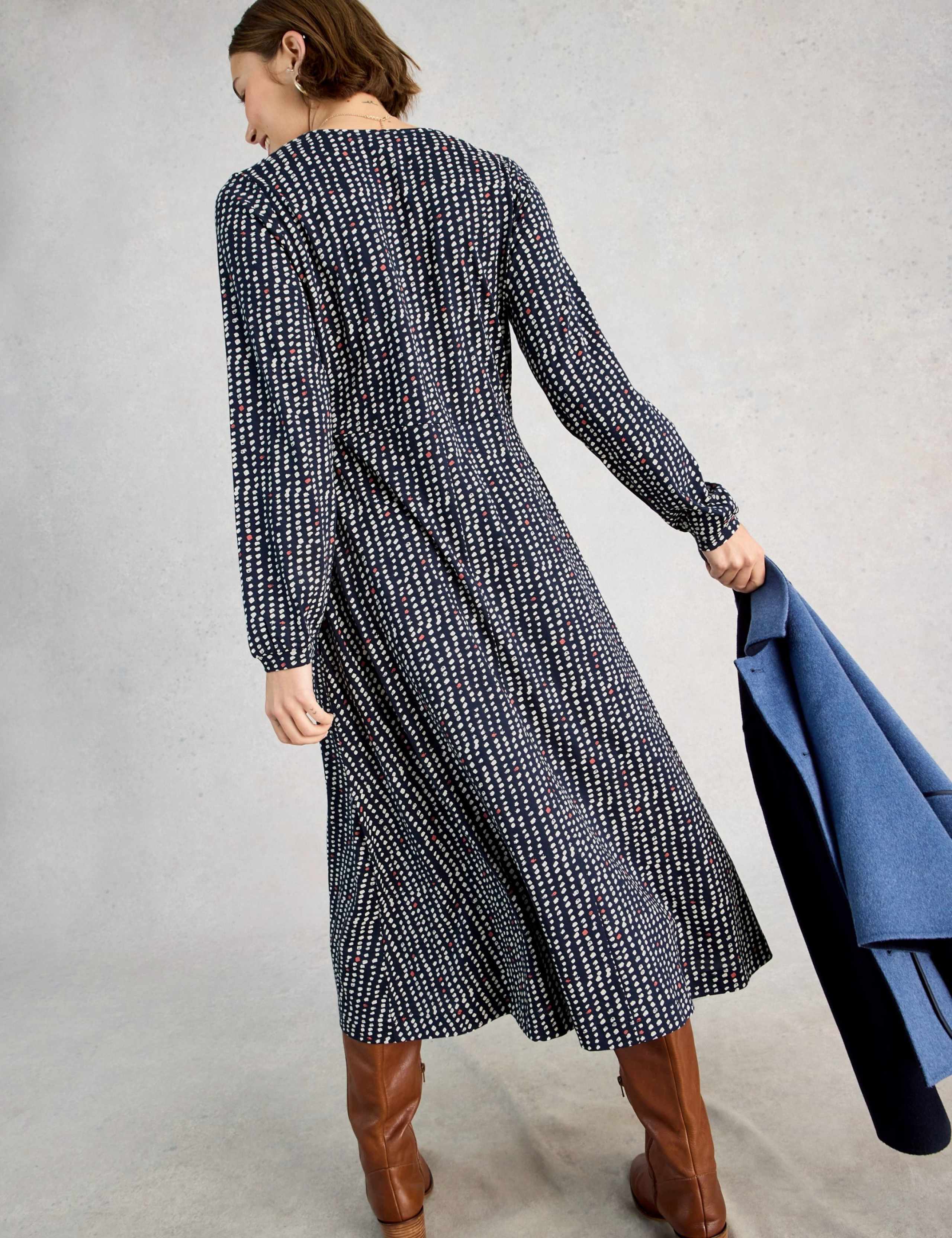 Cotton Modal Blend Printed Jersey Tea Dress 3 of 6