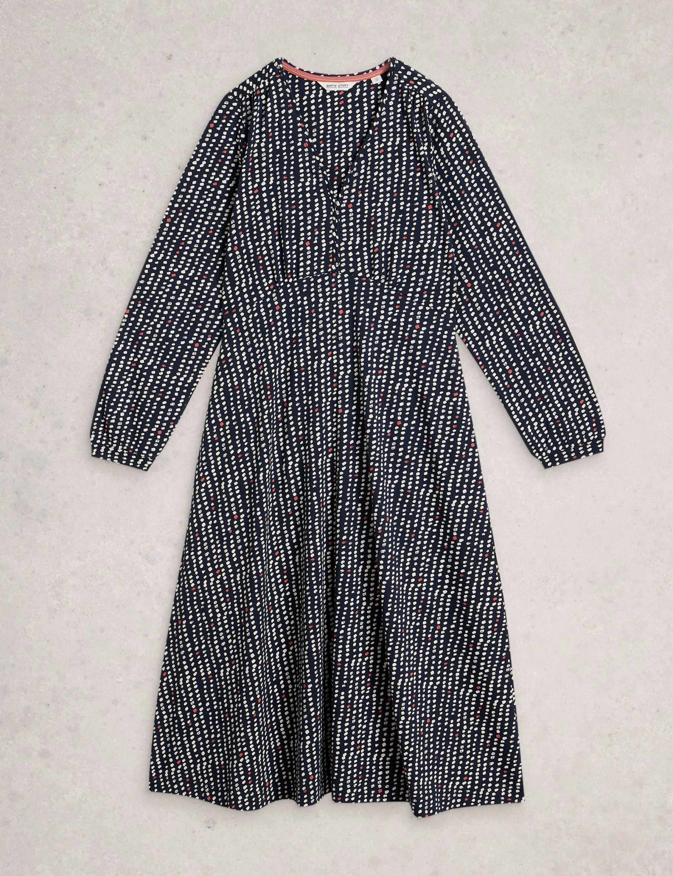 Cotton Modal Blend Printed Jersey Tea Dress 2 of 6