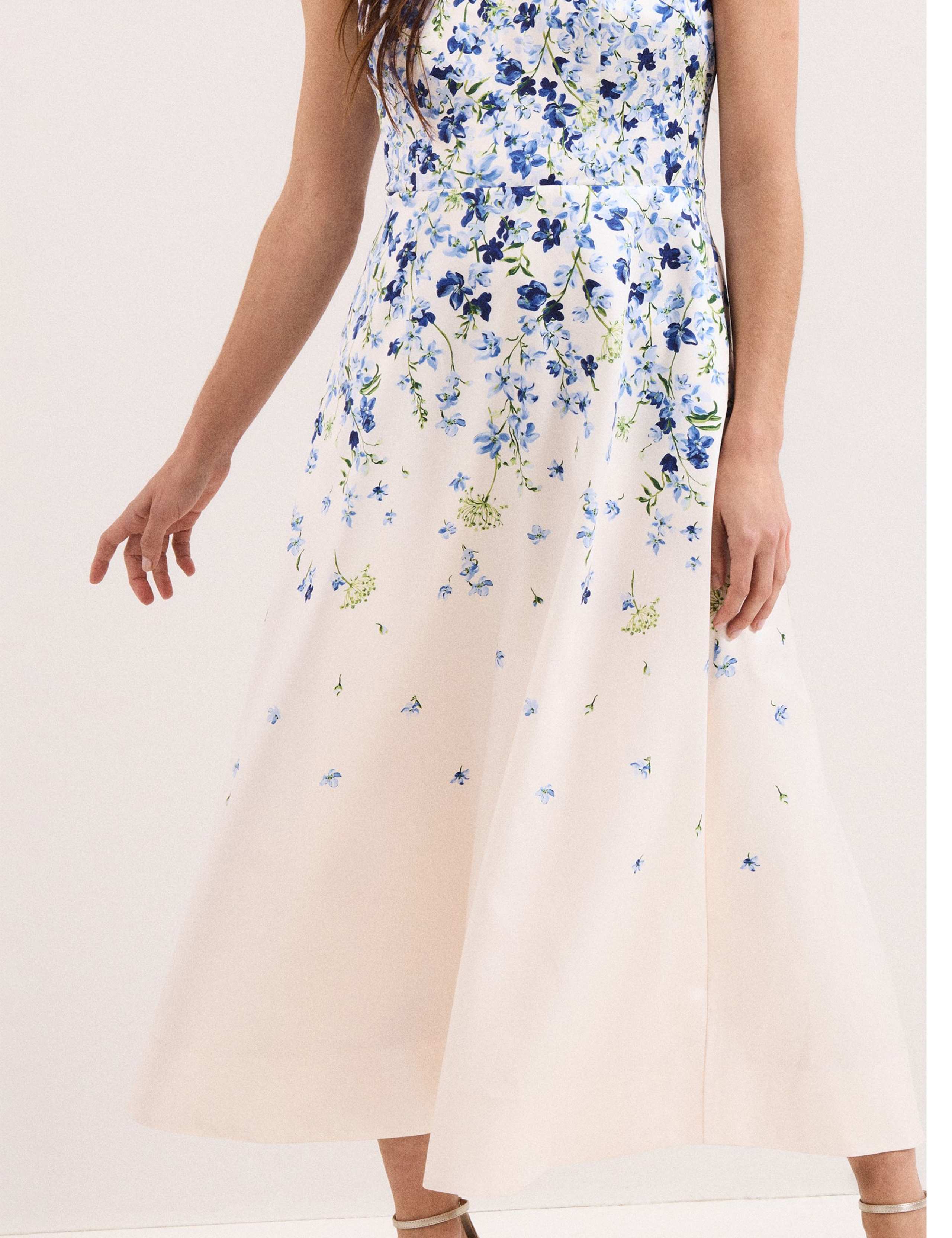 Floral Square Neck Midaxi Skater Dress 6 of 8