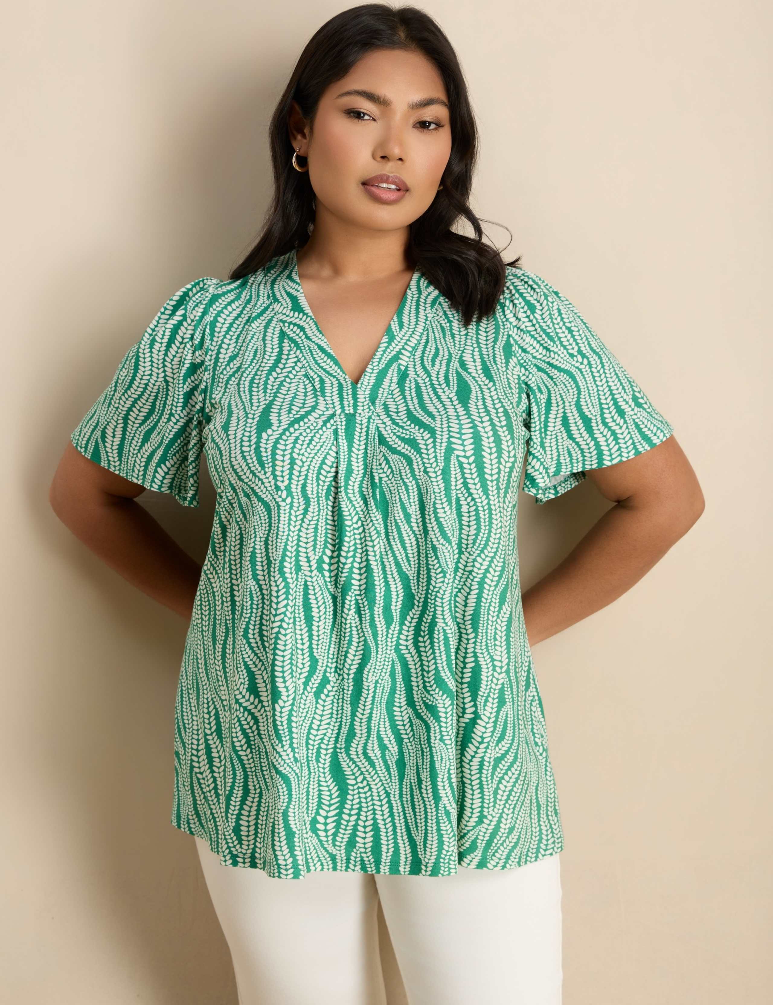 Printed V-Neck Blouse 3 of 5