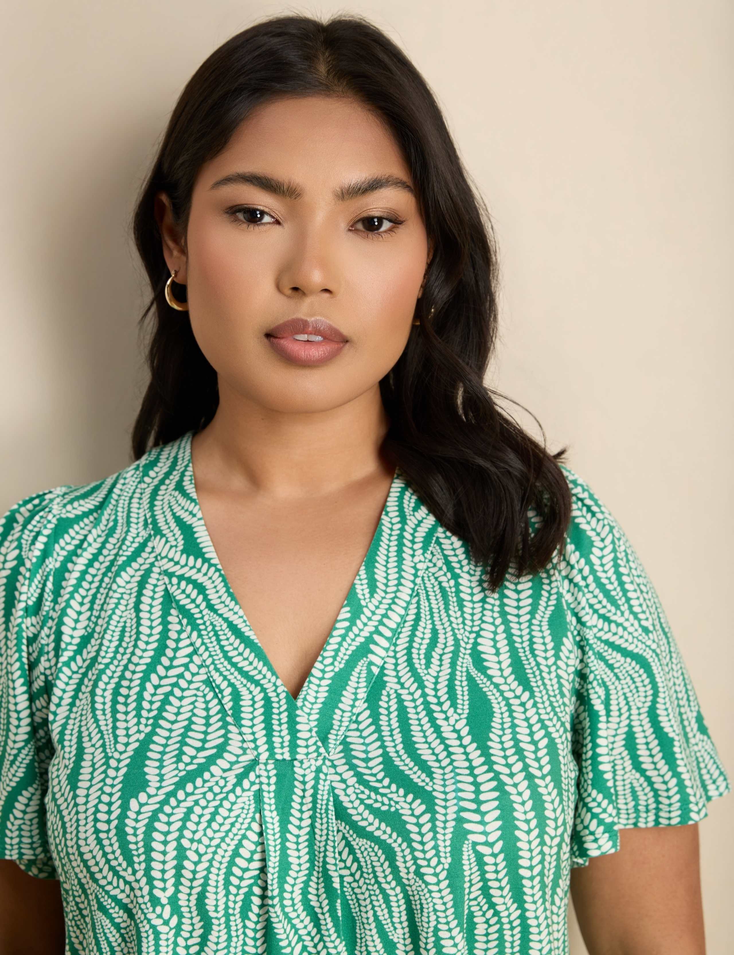 Printed V-Neck Blouse 4 of 5