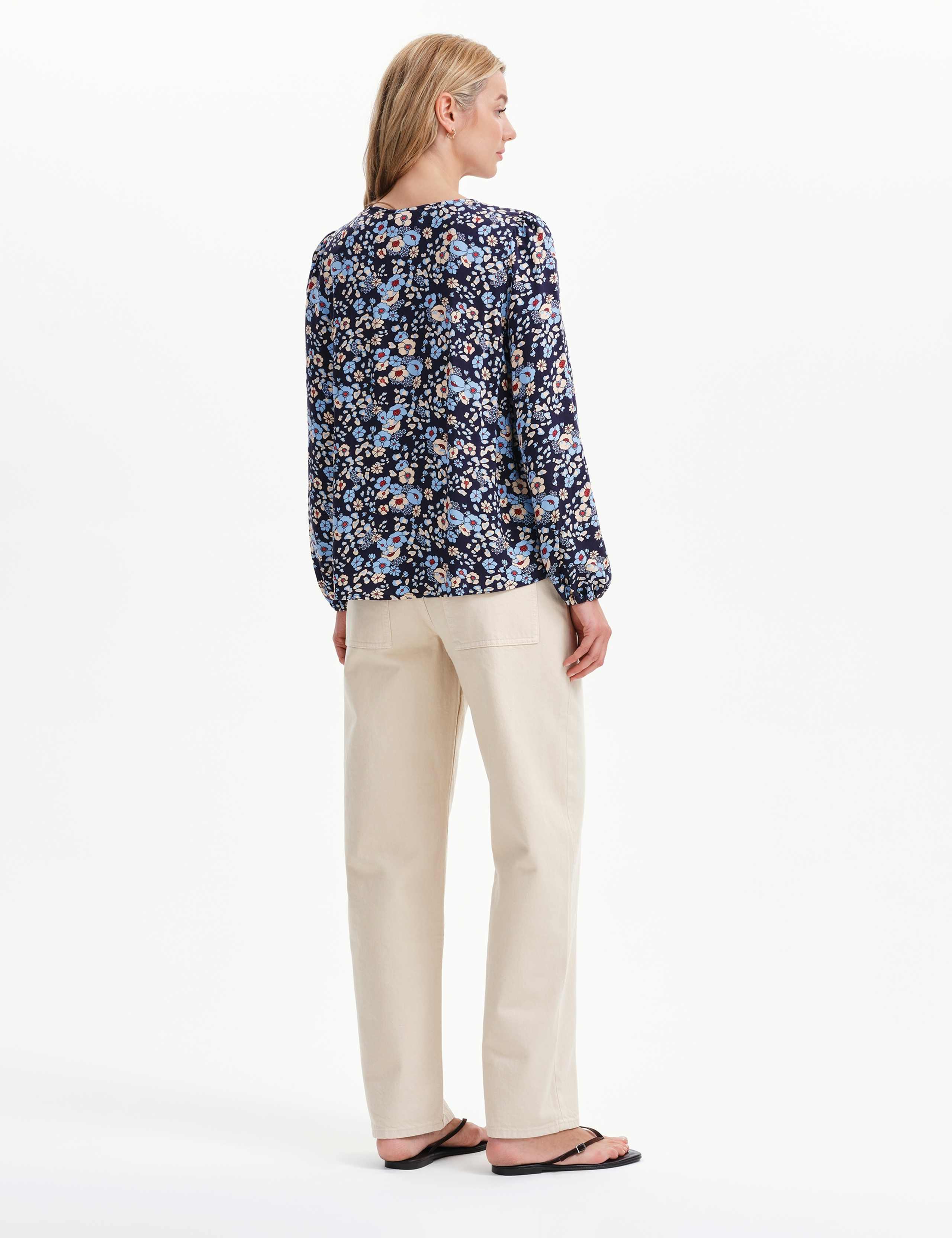 Floral Tie Neck Top 4 of 7