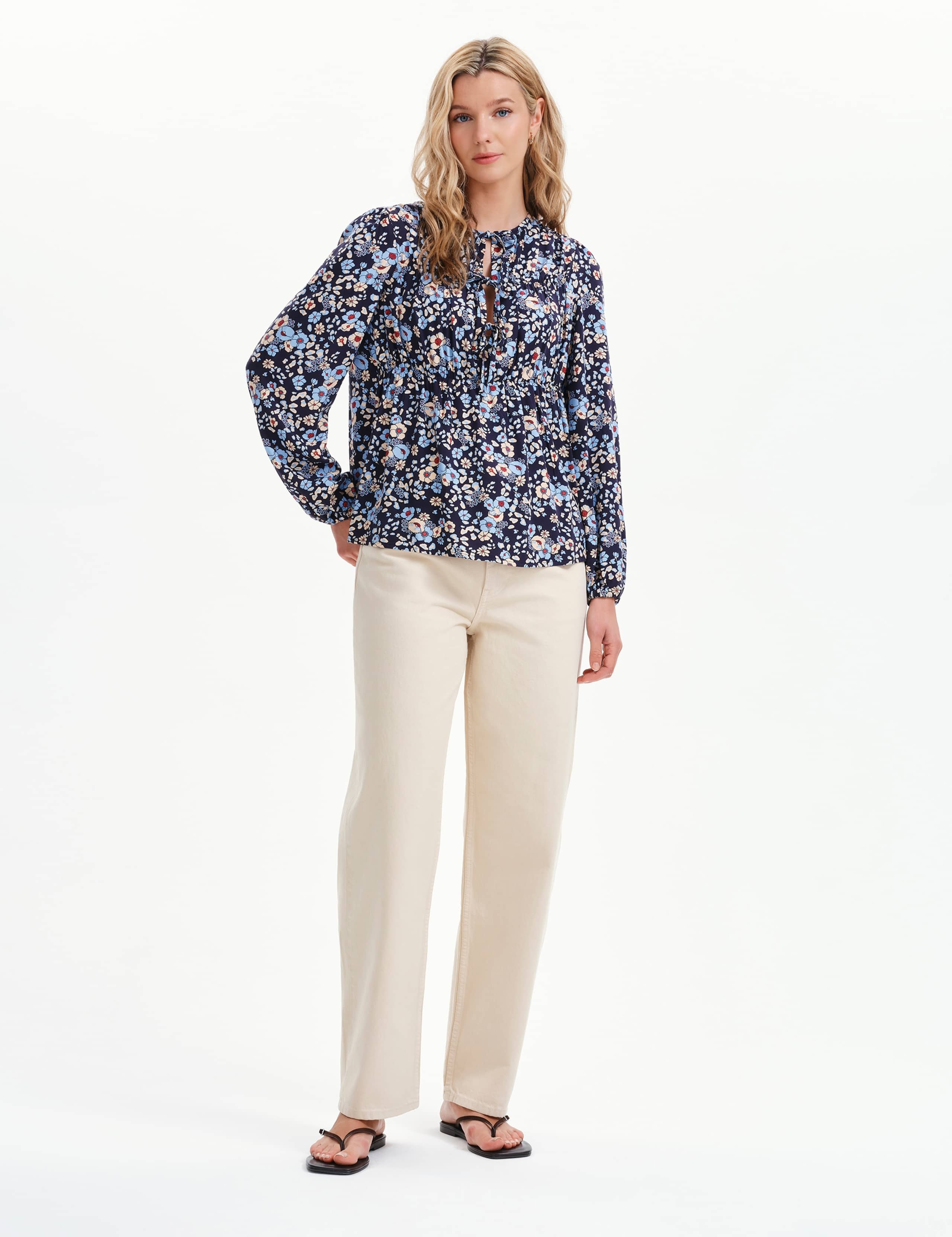 Floral Tie Neck Top 6 of 7