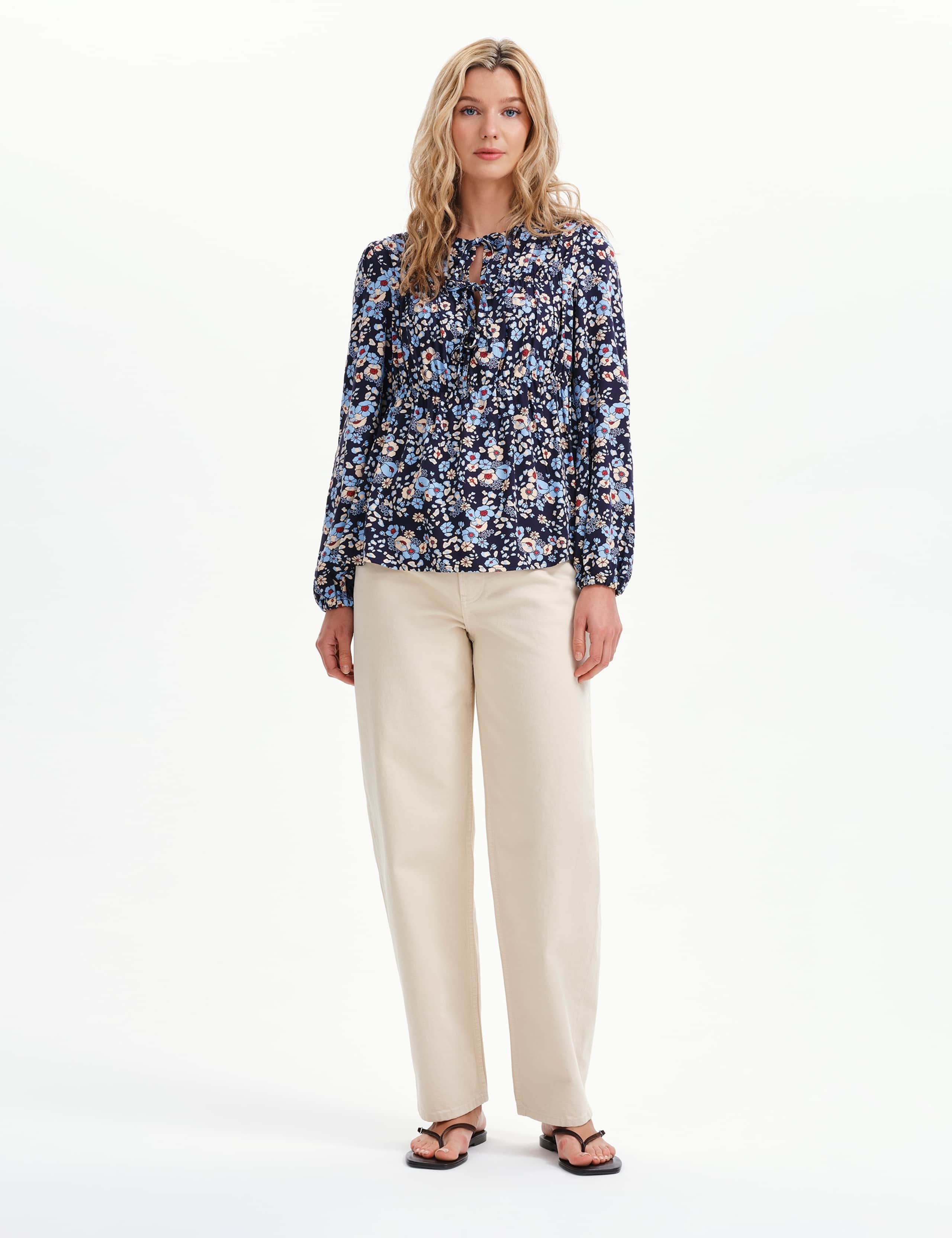 Floral Tie Neck Top 7 of 7