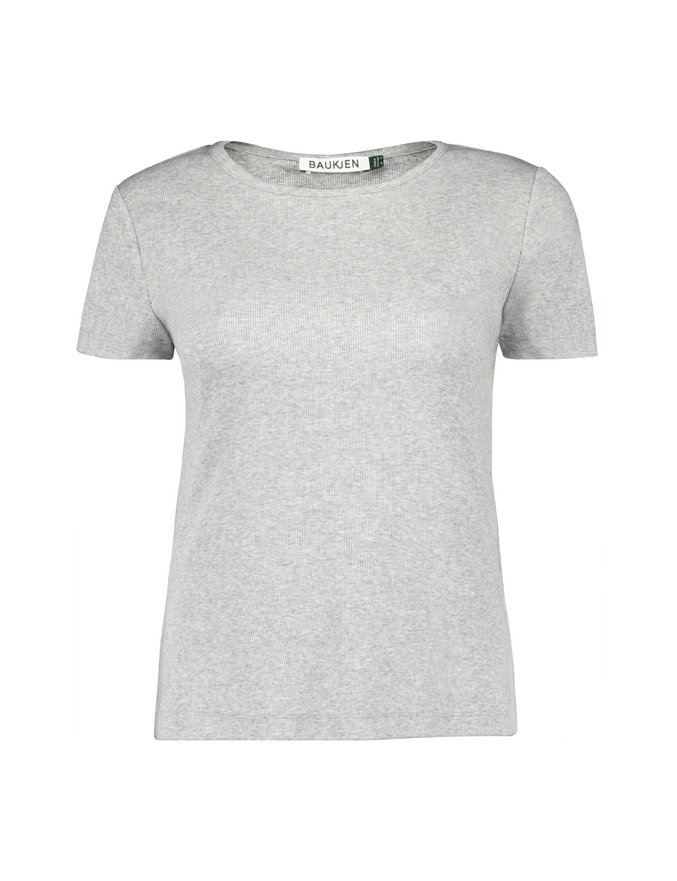 Cotton Blend Ribbed Fitted T-Shirt 2 of 3